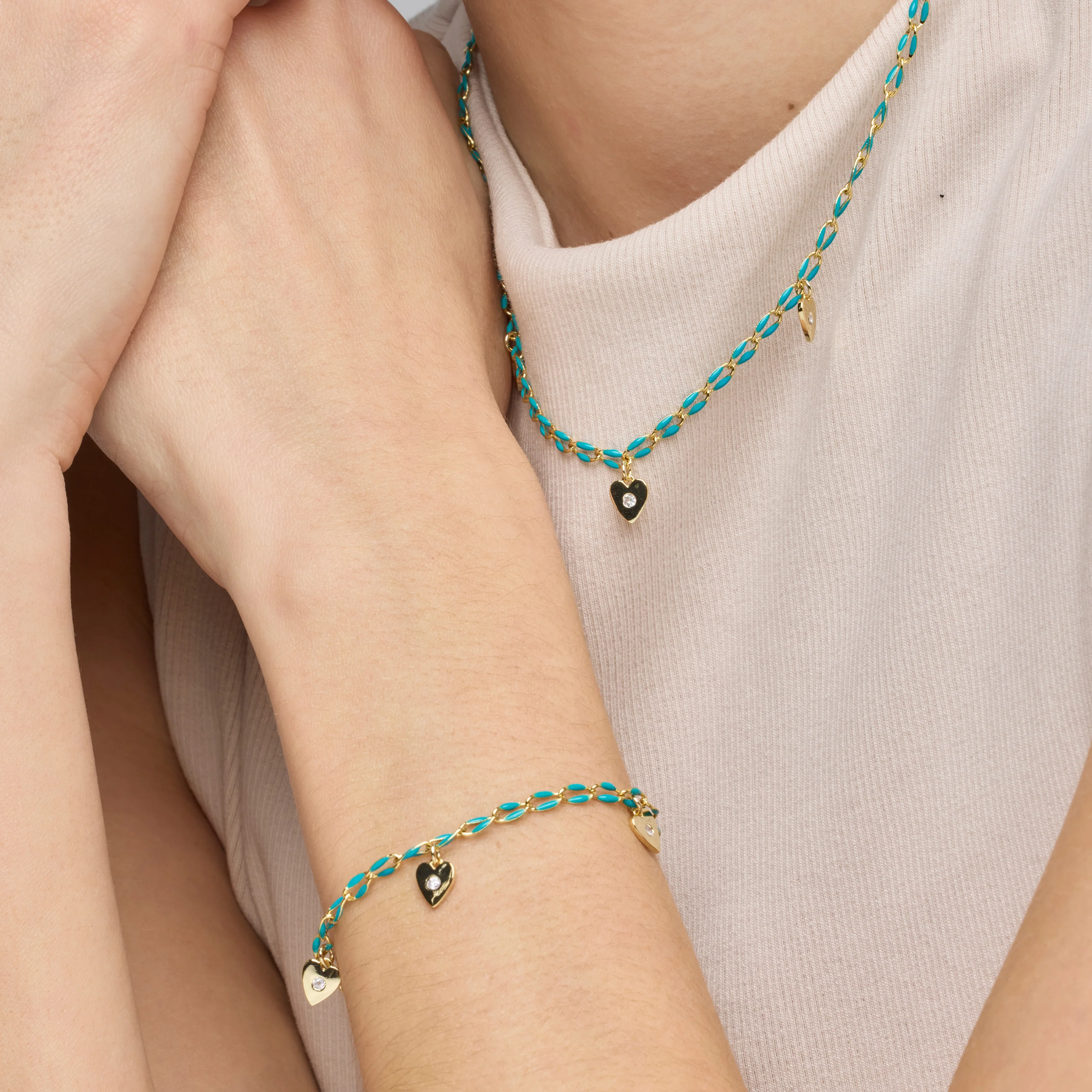 Pulsera de Plata de Ley 925 y Lacado Azul acabado oro amarillo de 18k - Drukya - Image 2