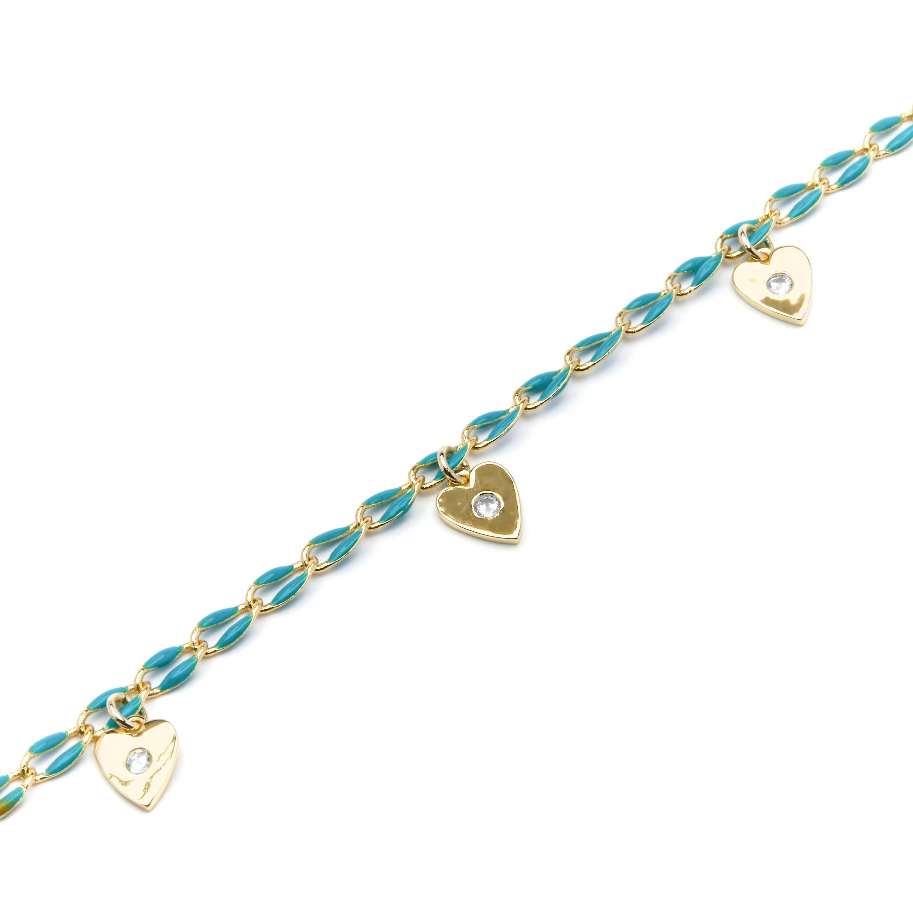 Pulsera de Plata de Ley 925 y Lacado Azul acabado oro amarillo de 18k - Drukya - Image 5