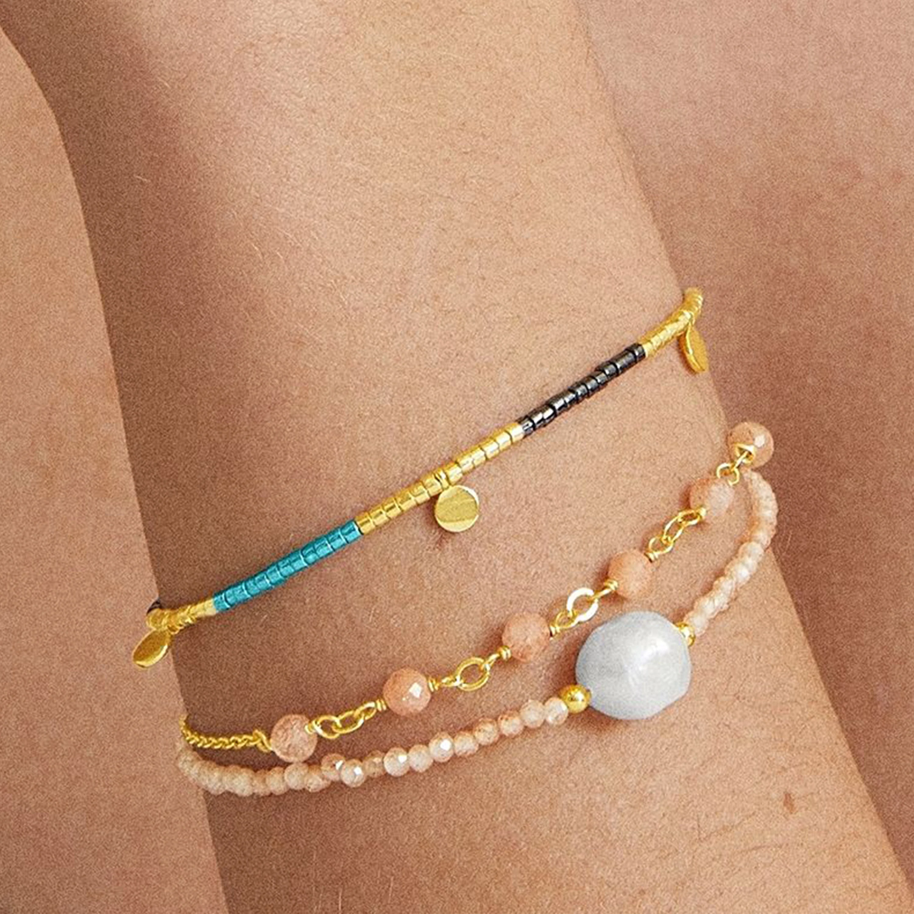 Pulsera de Circonita Champagne acabada en oro amarillo 18K - Ekhao - Image 3