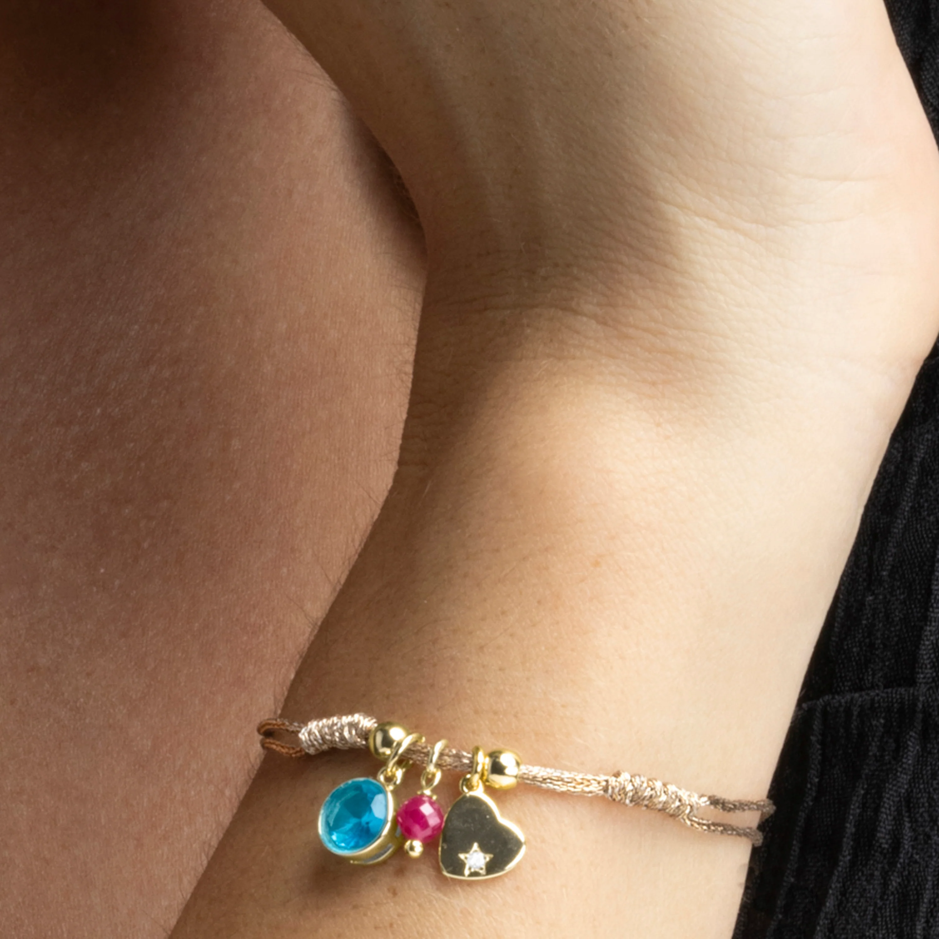 Pulsera de Plata de Ley 925 con Circonita Zafiro acabada en oro amarillo 18K - Erilah - Image 3