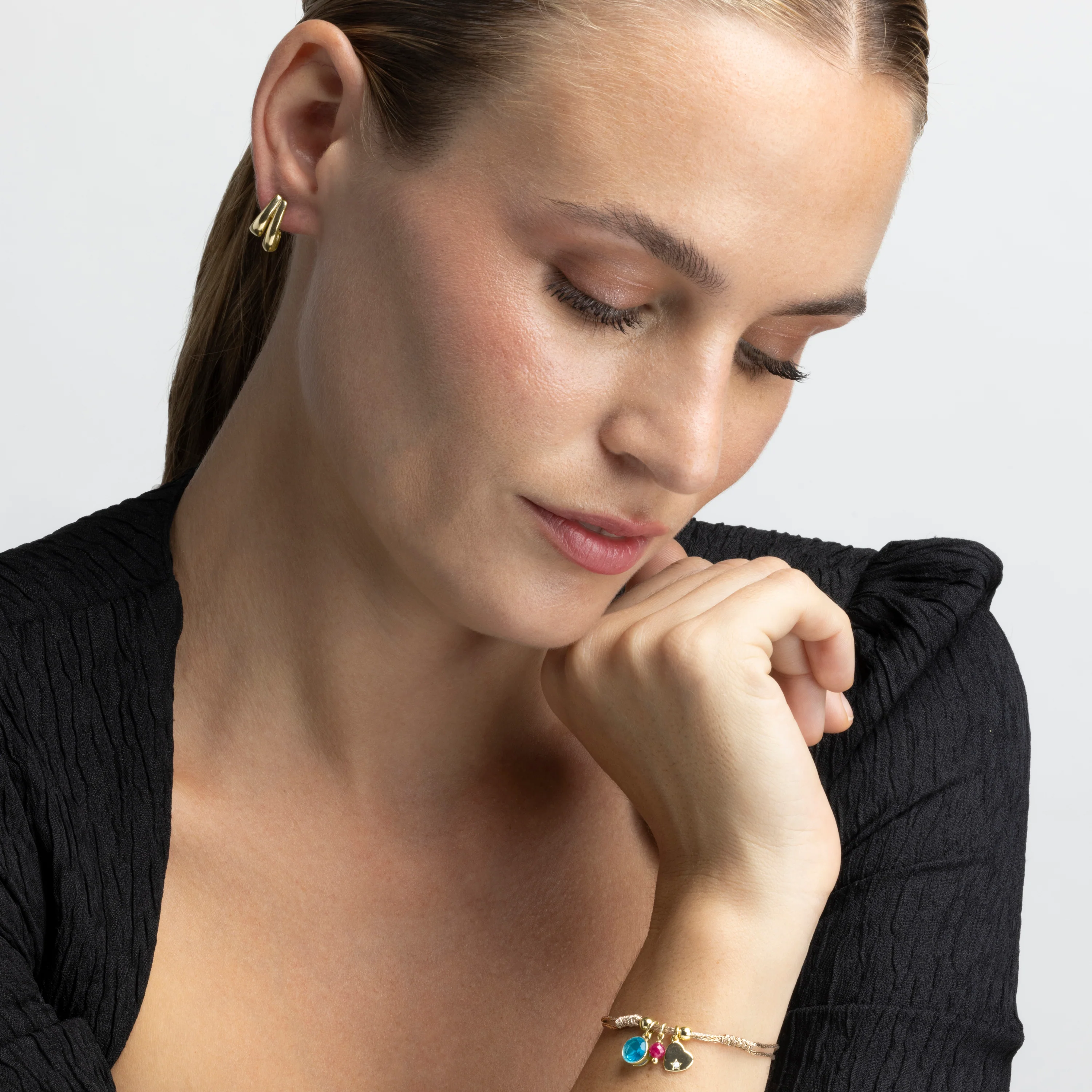 Pulsera de Plata de Ley 925 con Circonita Zafiro acabada en oro amarillo 18K - Erilah - Image 4
