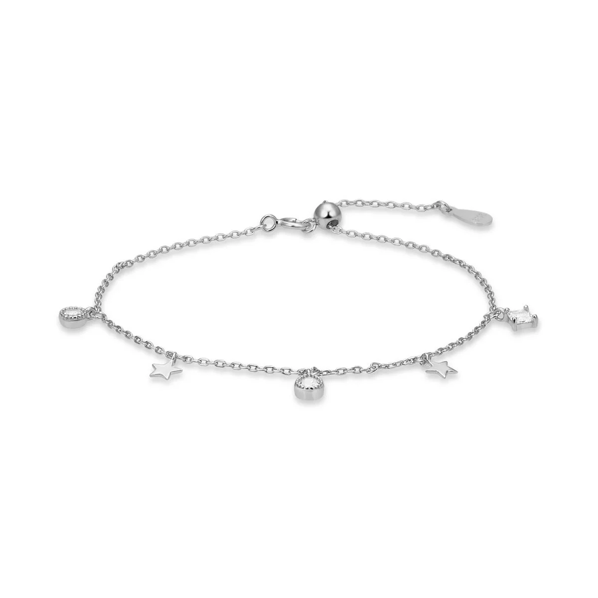 Pulsera Estrella Plata De Ley 925 - Estrella BLANCO