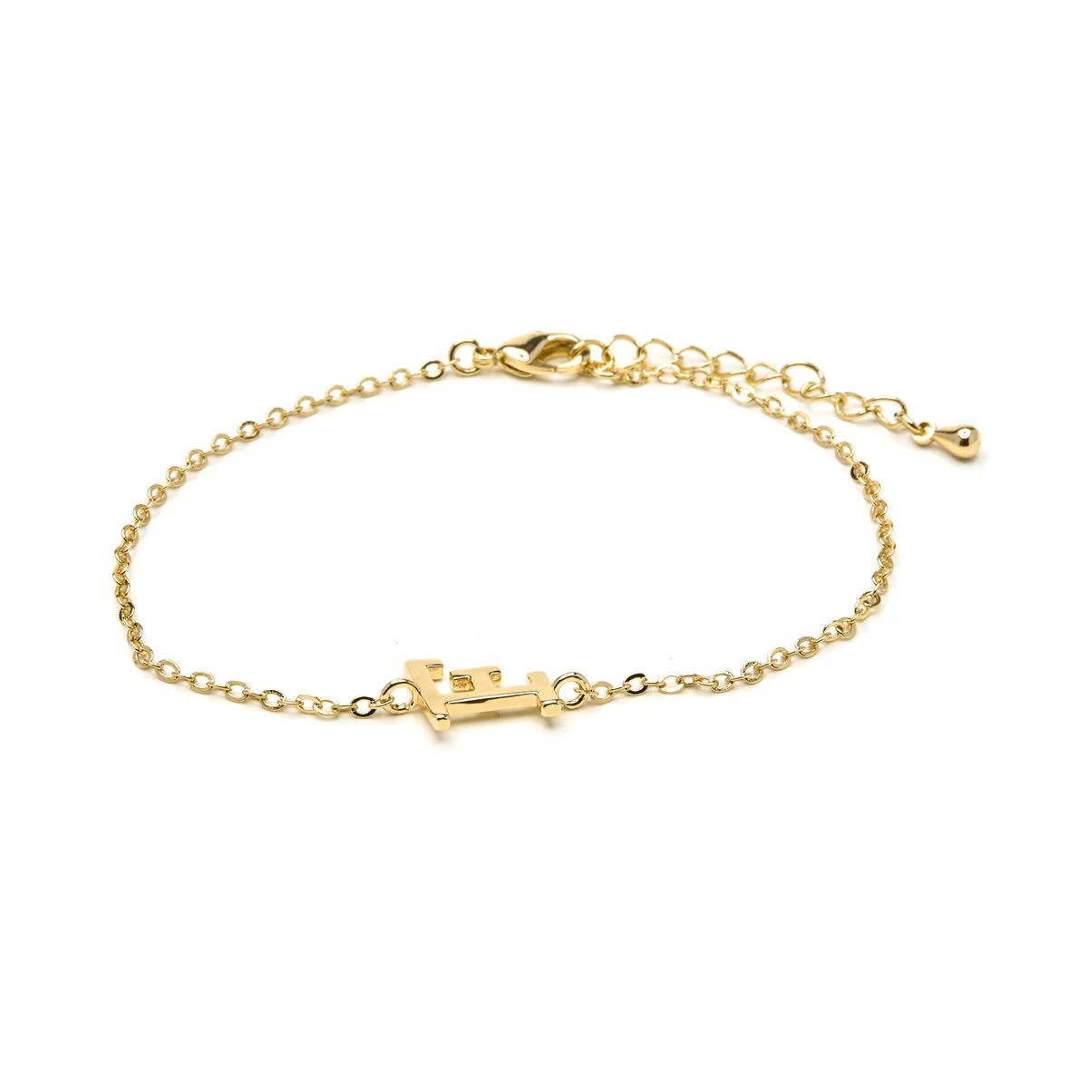 Pulsera Alphabet acabado oro 18k - F AMARILLO
