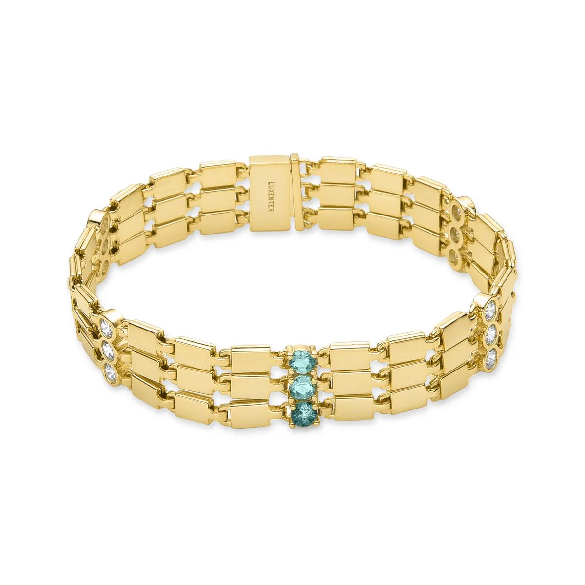 Pulsera Farisk acabada en oro amarillo de 18 kts - Farisk VERDE