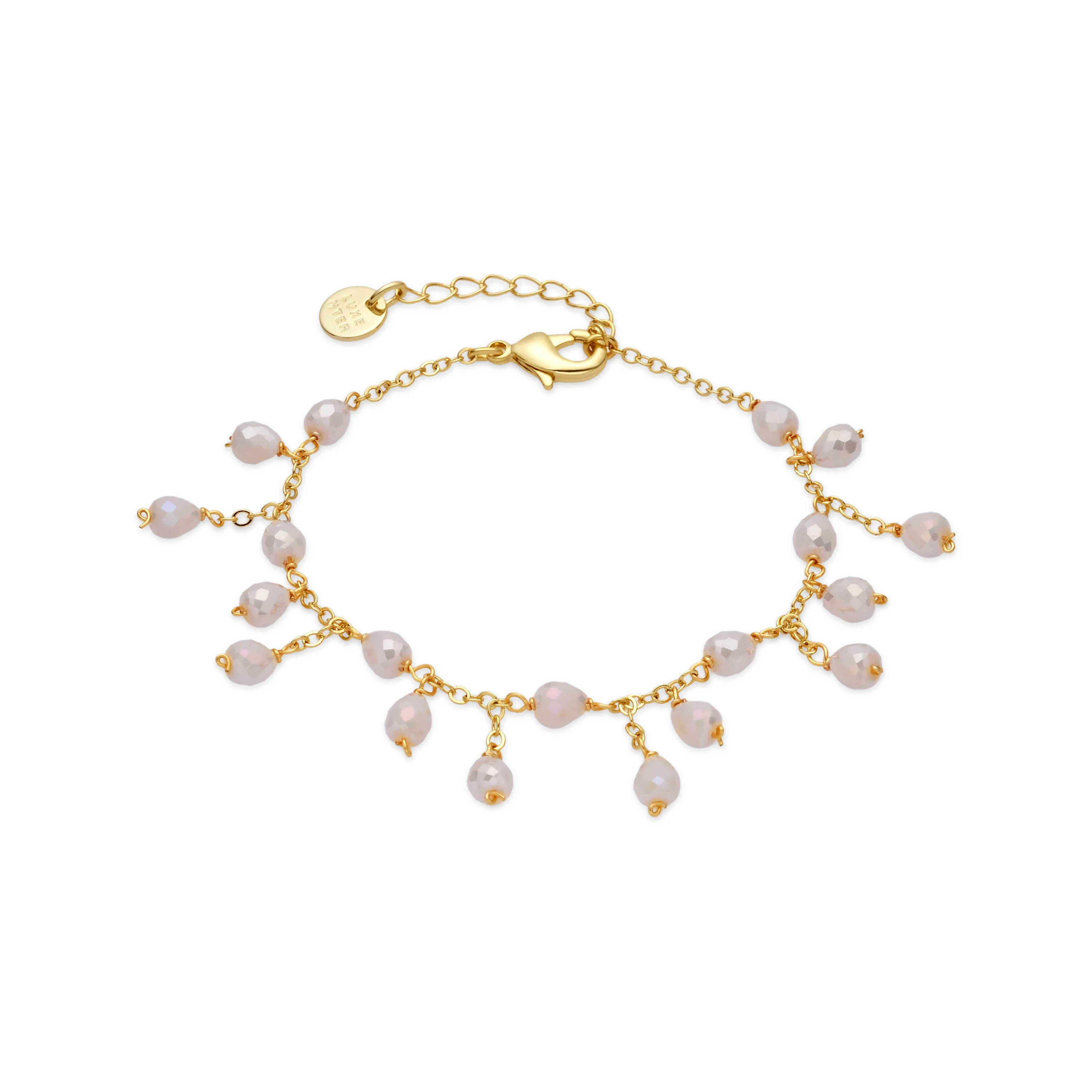 Pulsera de Cristal Blanco acabado en oro amarillo 18k - Fyre