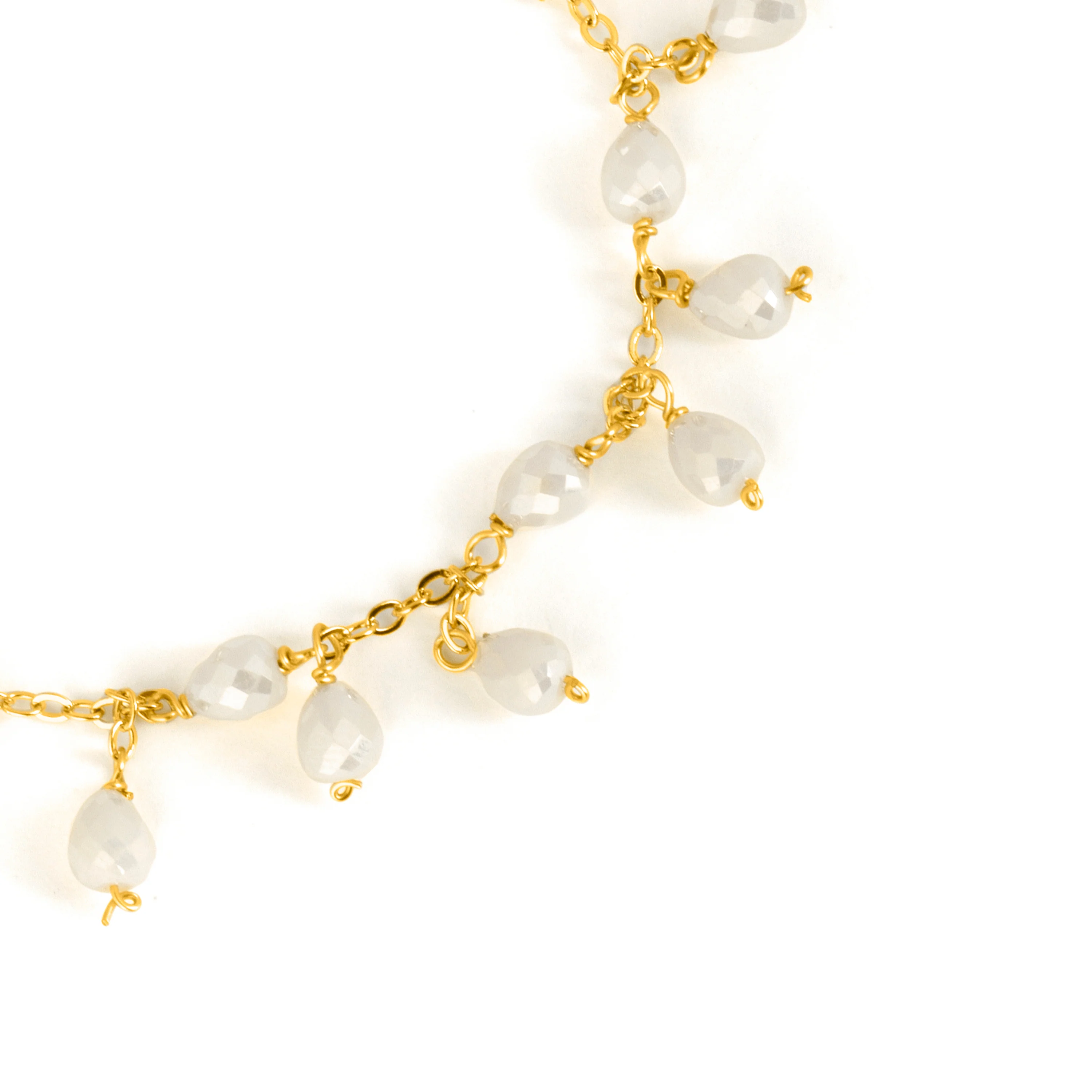 Pulsera de Cristal Blanco acabado en oro amarillo 18k - Fyre - Image 5