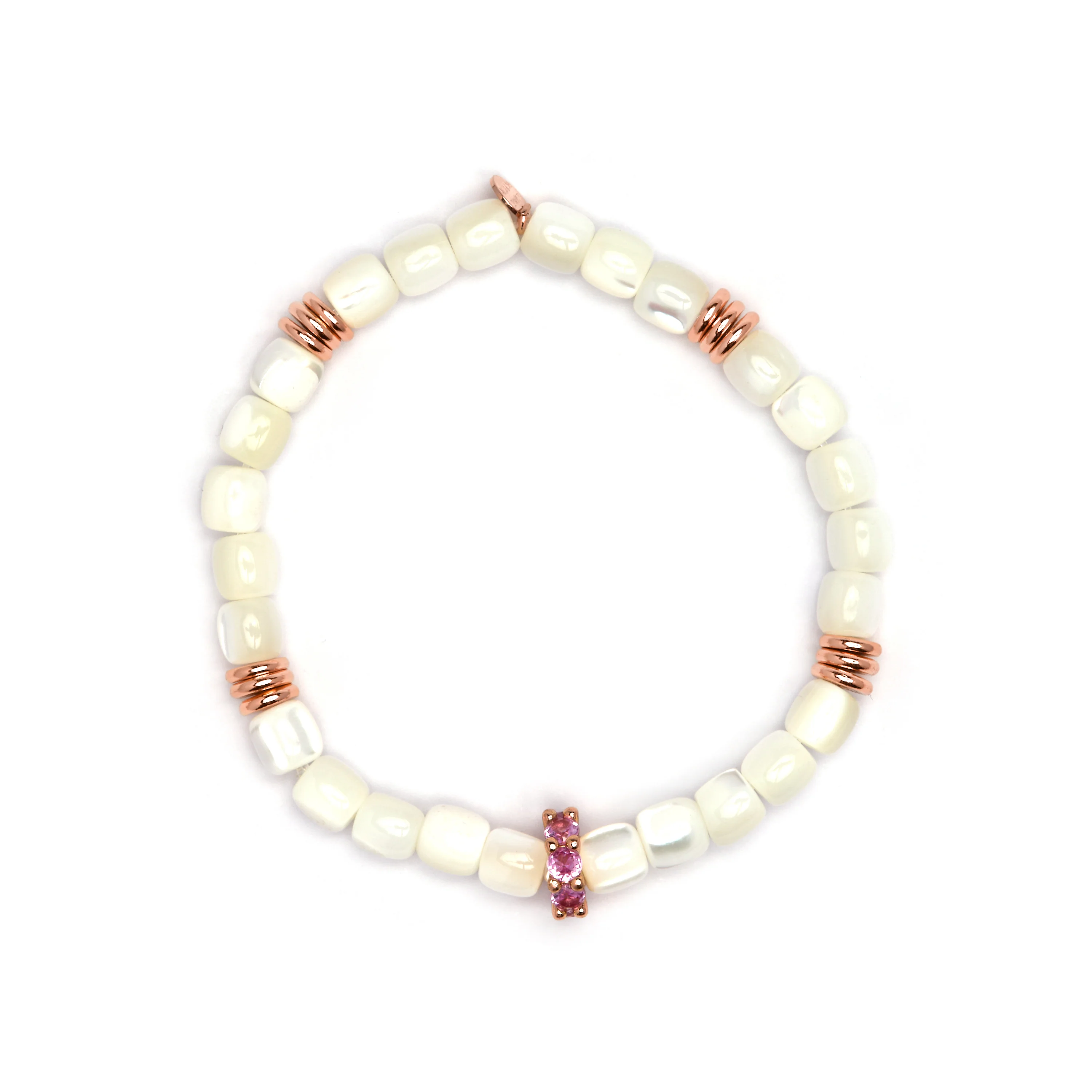 Pulsera de Plata de Ley 925 y Madreperla Blanca acabado oro amarillo de 18k - Fyro - Image 3