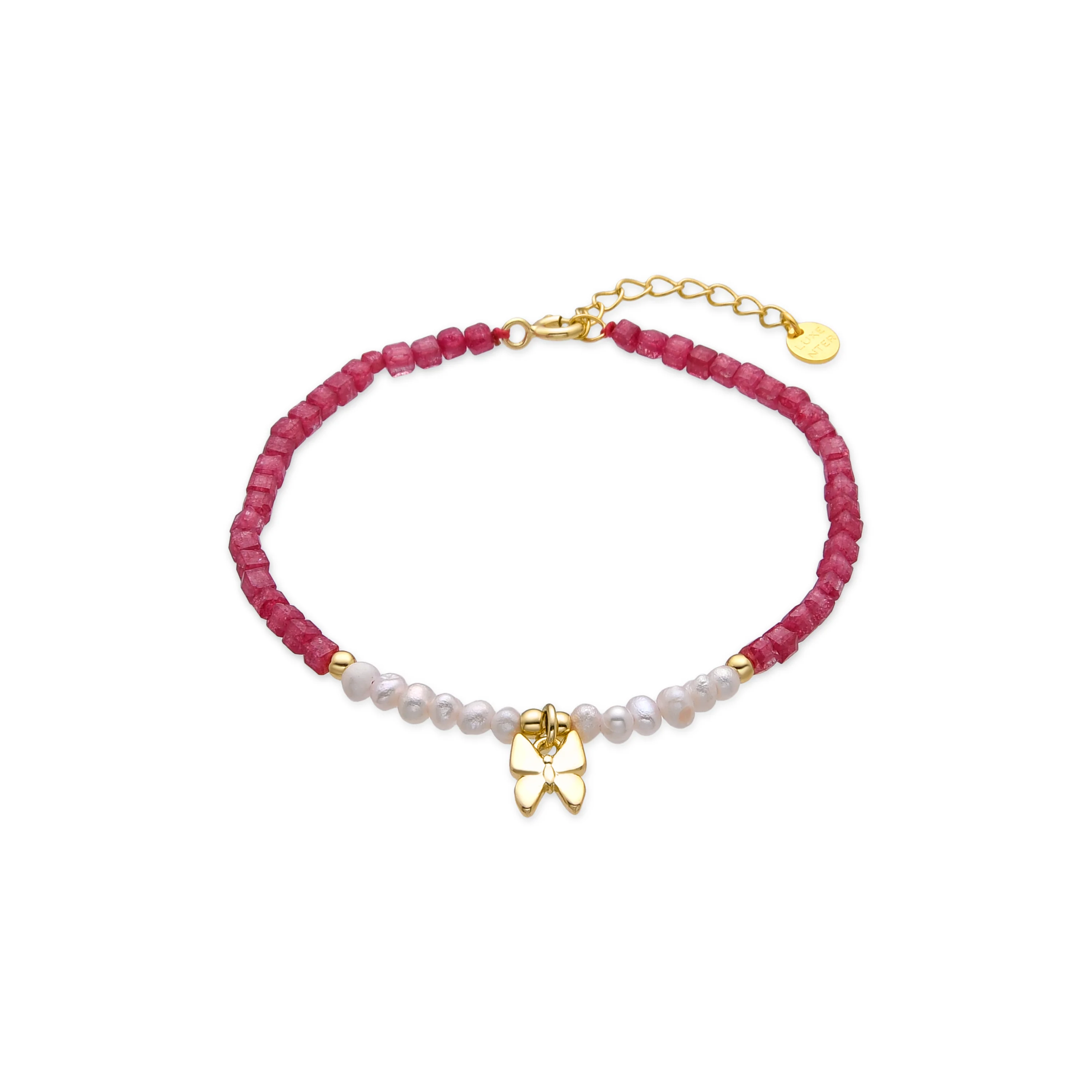 Pulsera de Plata de Ley 925 y Perla Blanca acabado oro amarillo de 18k - Gama