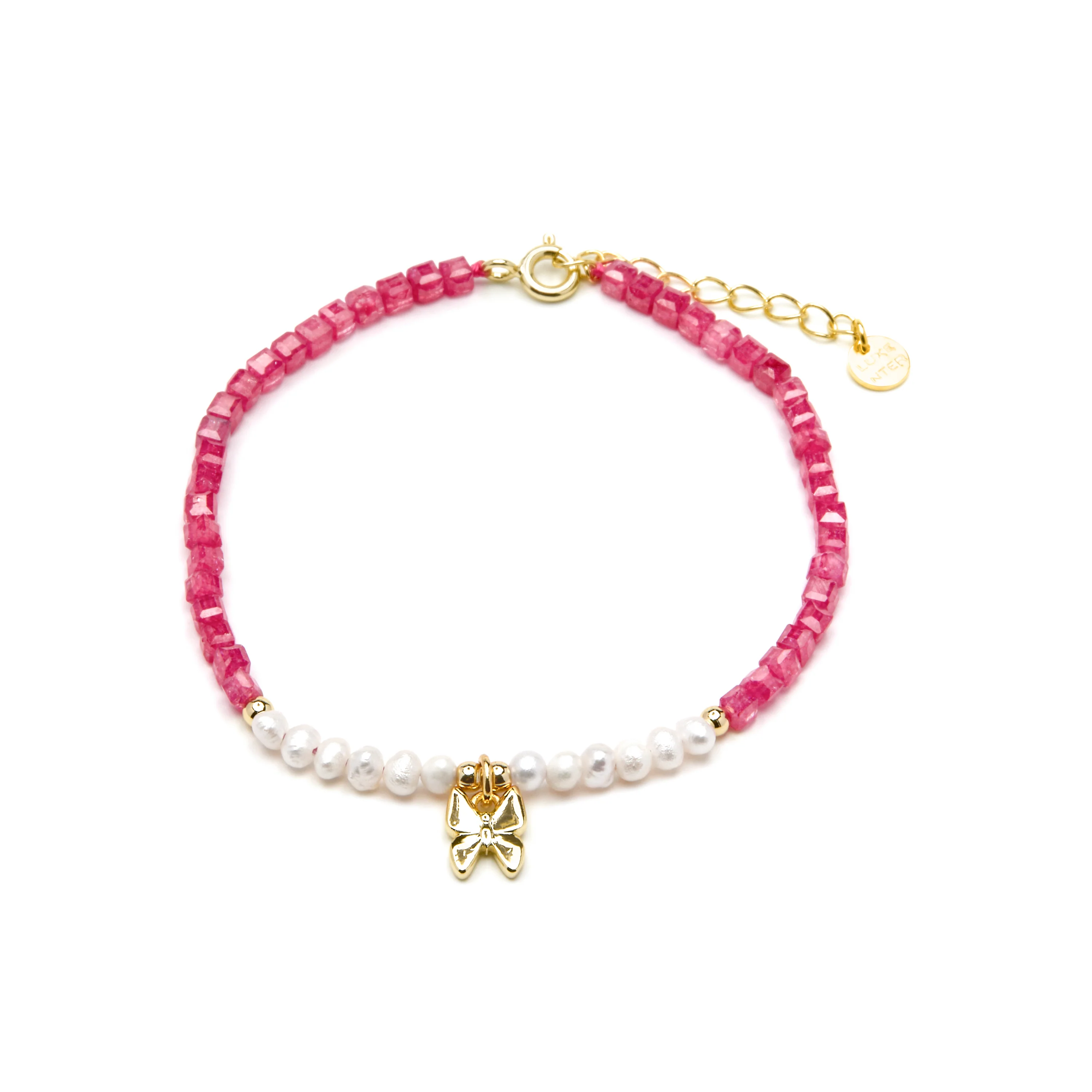 Pulsera de Plata de Ley 925 y Perla Blanca acabado oro amarillo de 18k - Gama - Image 3