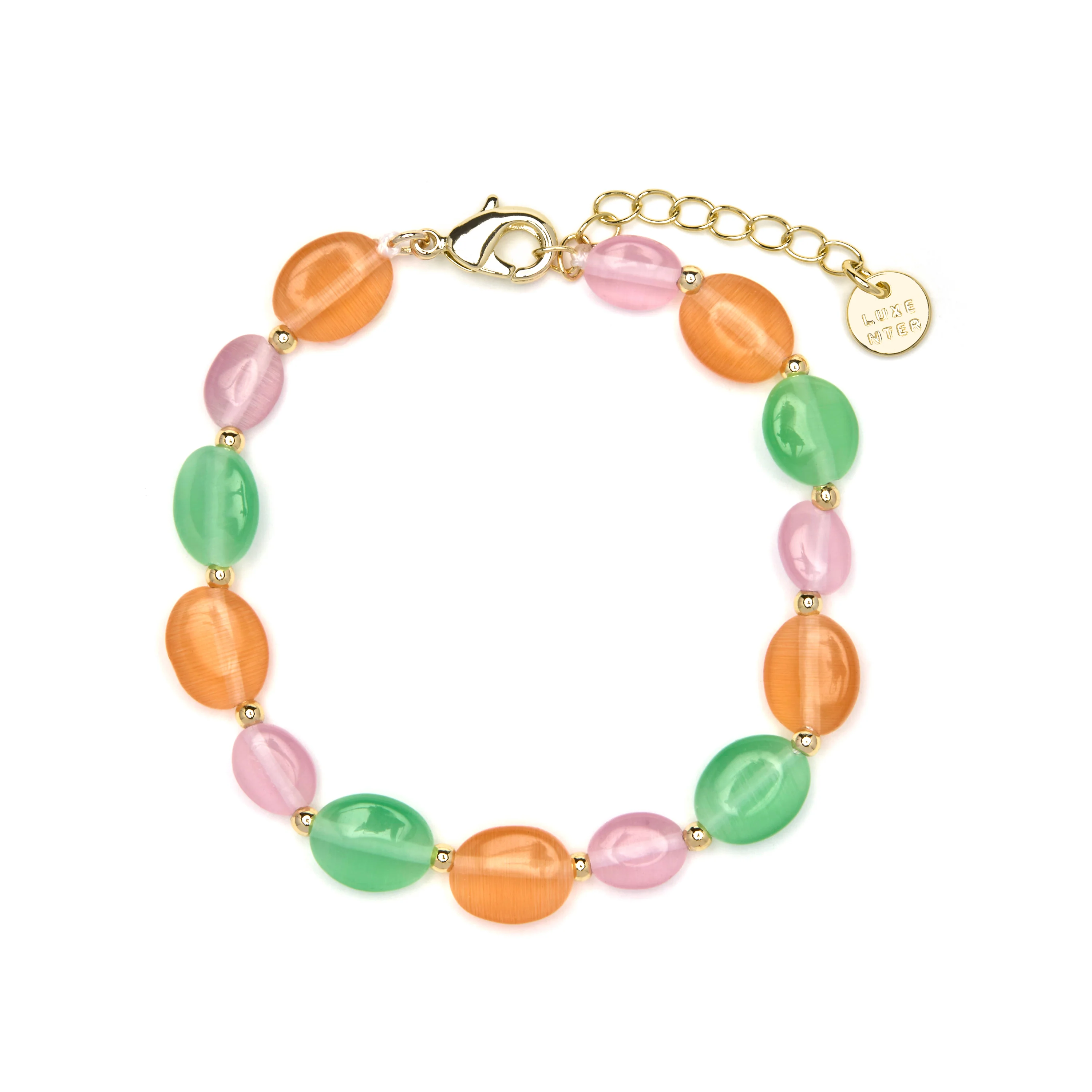 Pulsera acabado oro amarillo de 18k y Ojo de Gato Multicolor - Gorai - Image 3