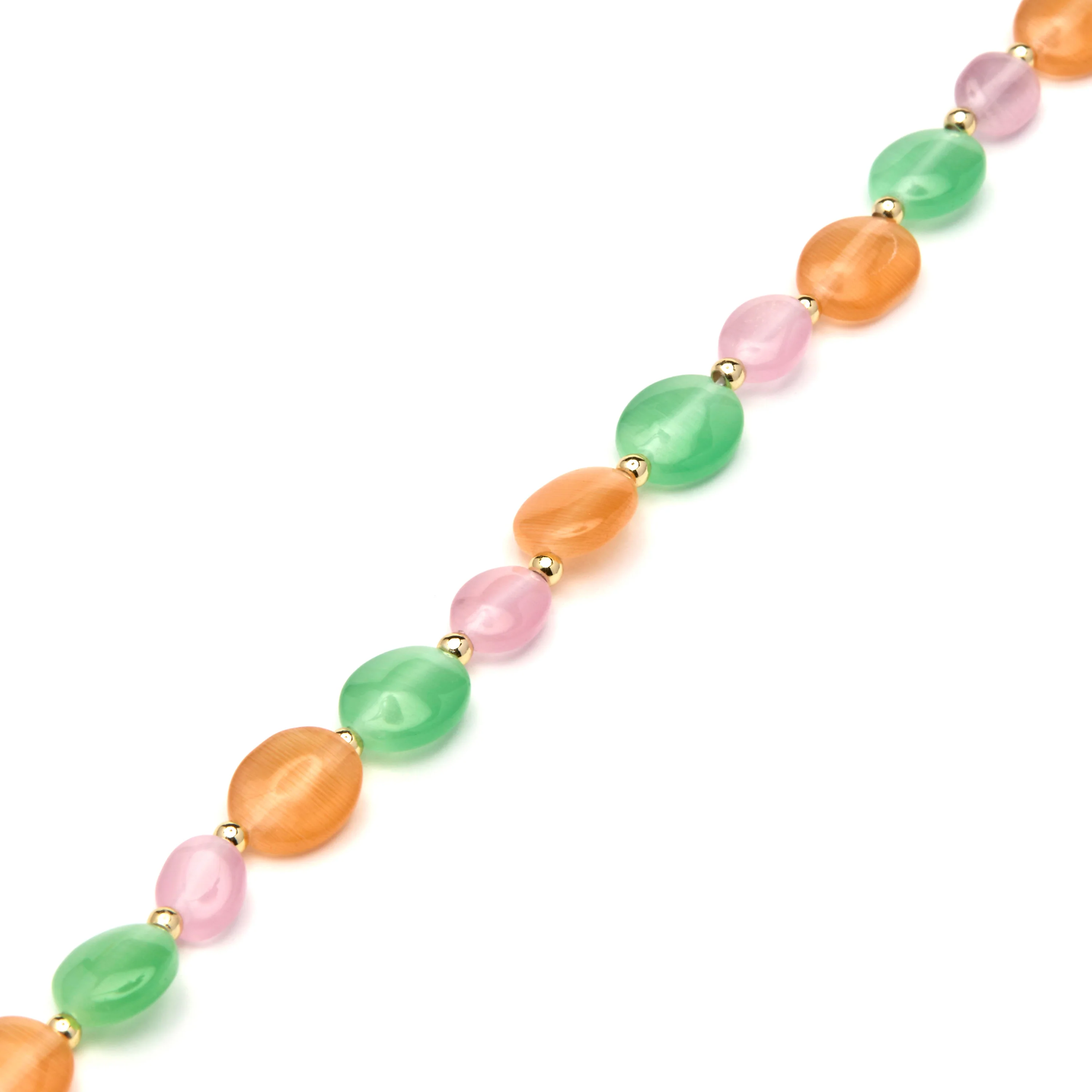 Pulsera acabado oro amarillo de 18k y Ojo de Gato Multicolor - Gorai - Image 4