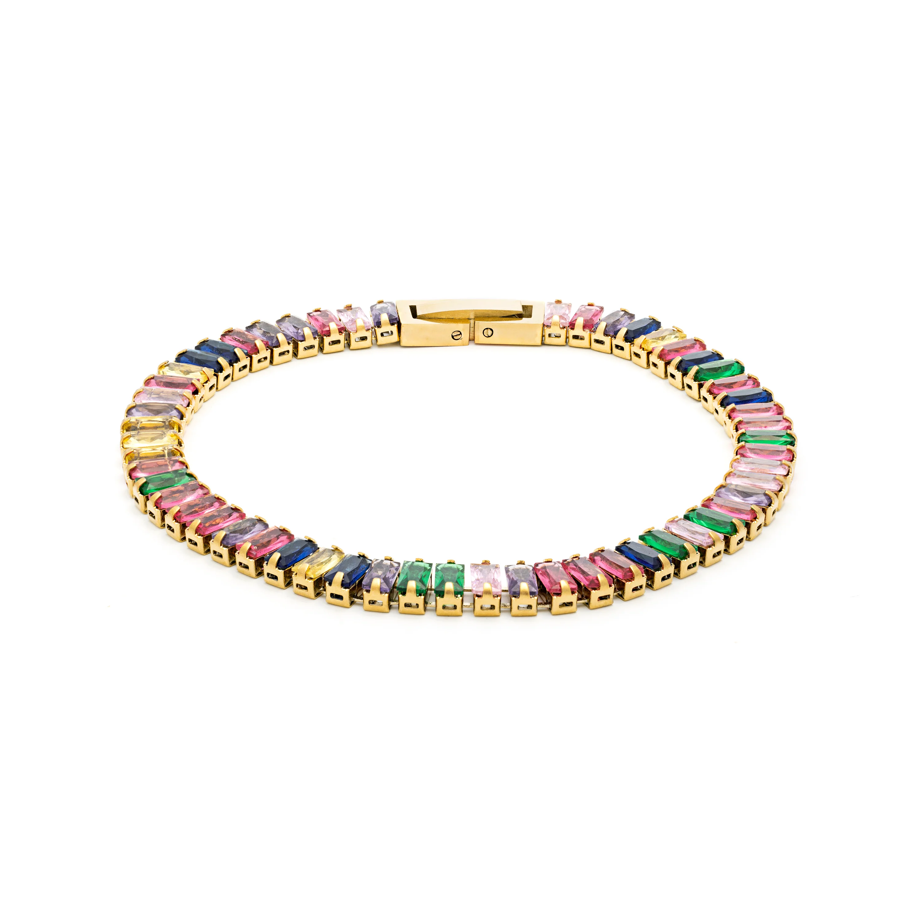 Pulsera de Circonita Multicolor acabada en oro amarillo 18K - Gorys