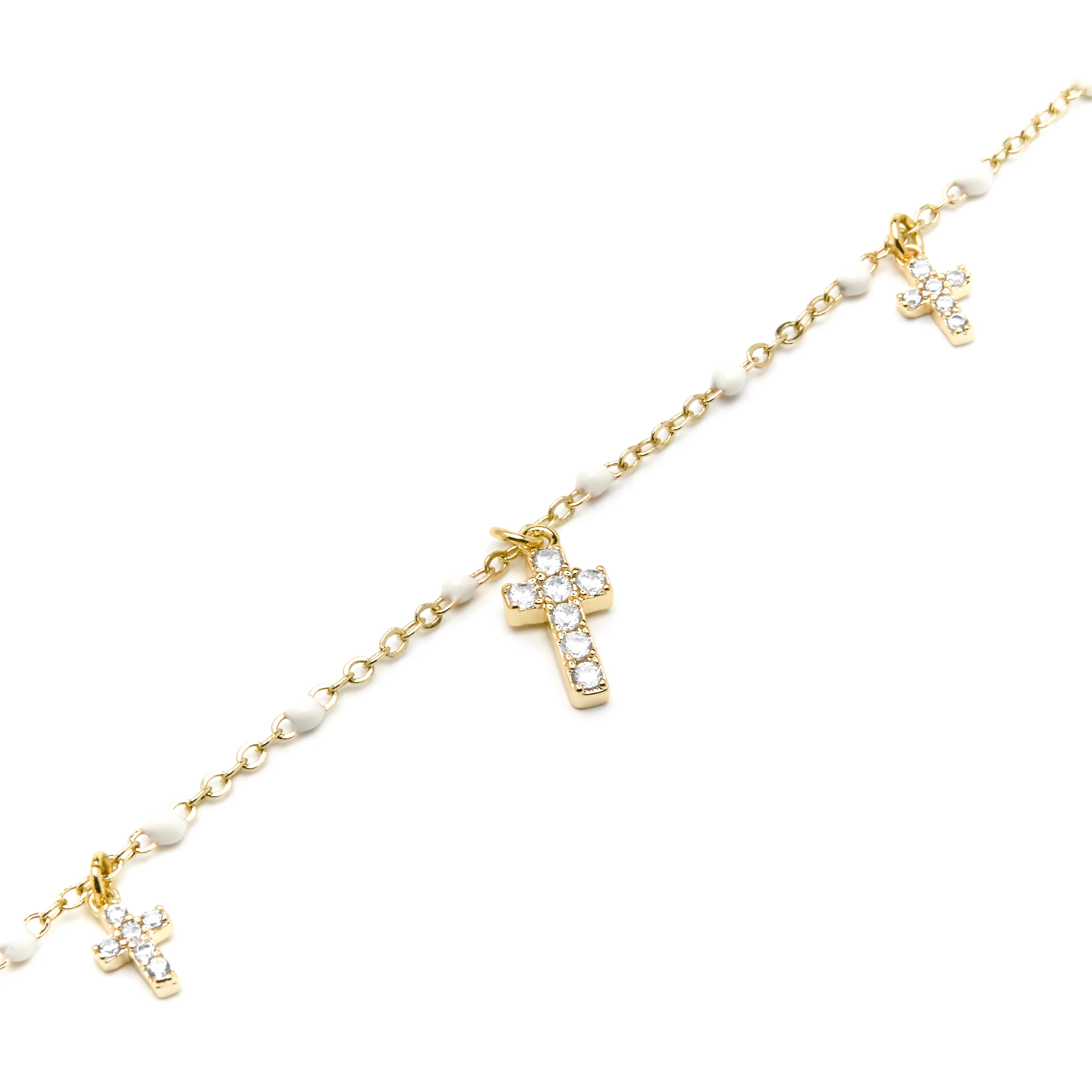 Pulsera de Plata de Ley 925 y Lacado Blanco acabado oro amarillo de 18k - Haja - Image 5