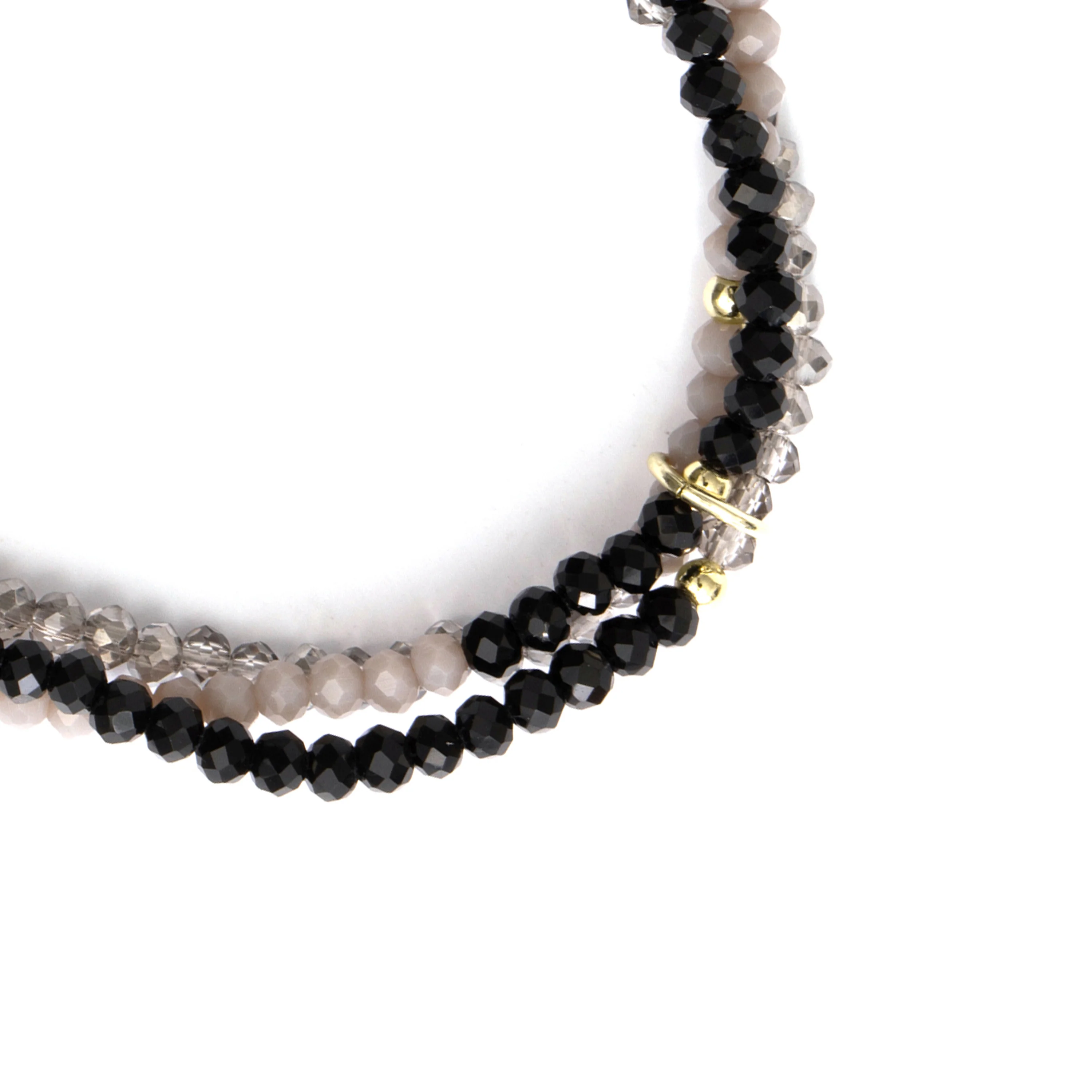 Pulsera de Aleación de Metal y Cristal Negro acabado en oro amarillo de 18k - Hamdora - Image 7
