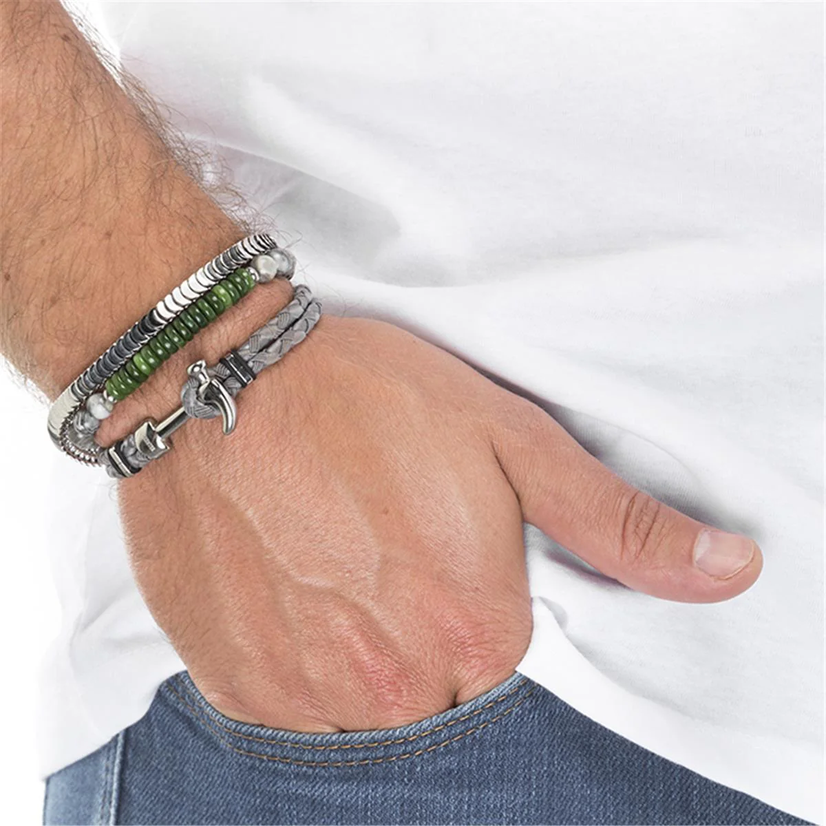 Pulsera Hesra acabado en Rodio - Hesra GRIS - Image 2