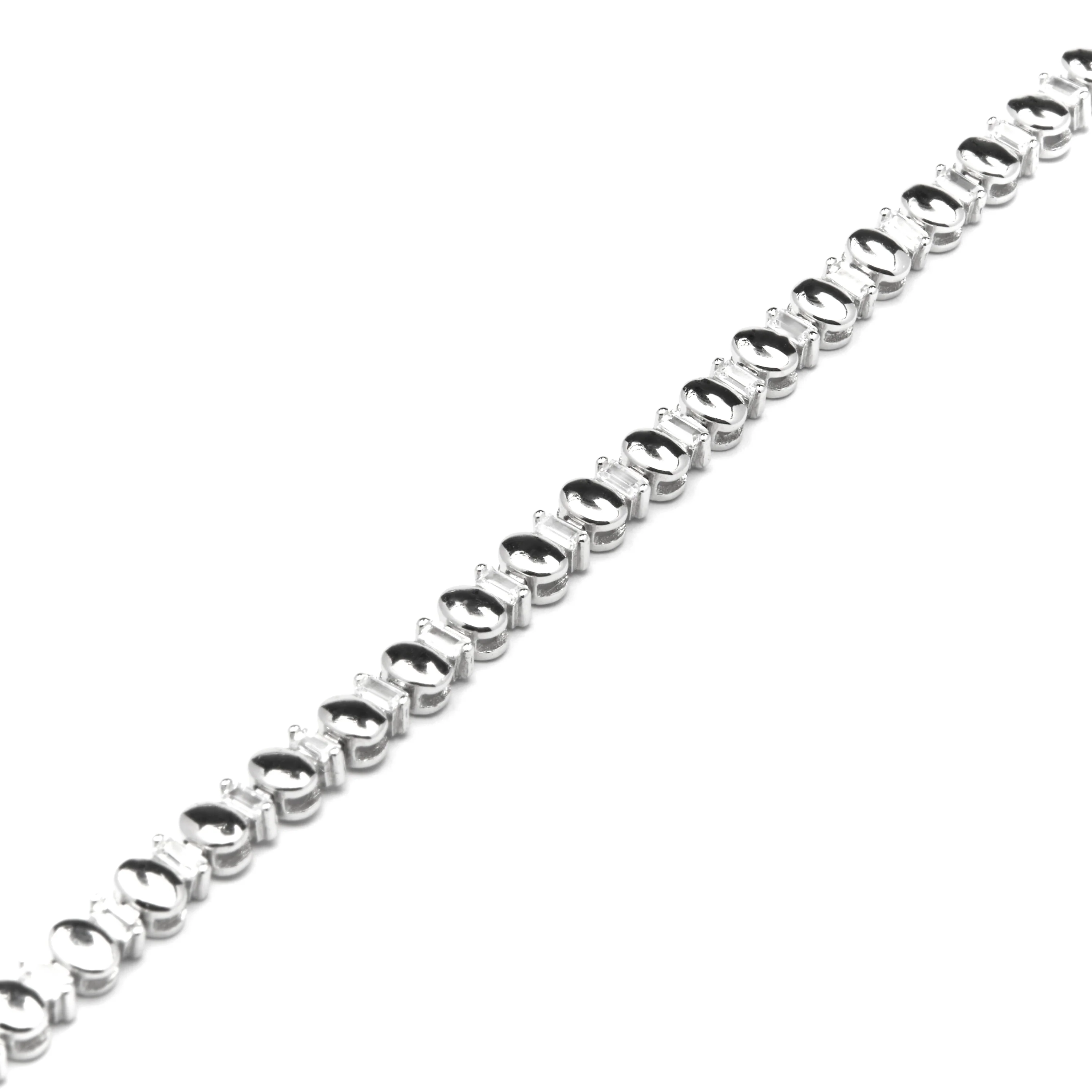 Pulsera de Plata de Ley 925 y Circonita Brillante acabado rodio - Hidot - Image 5