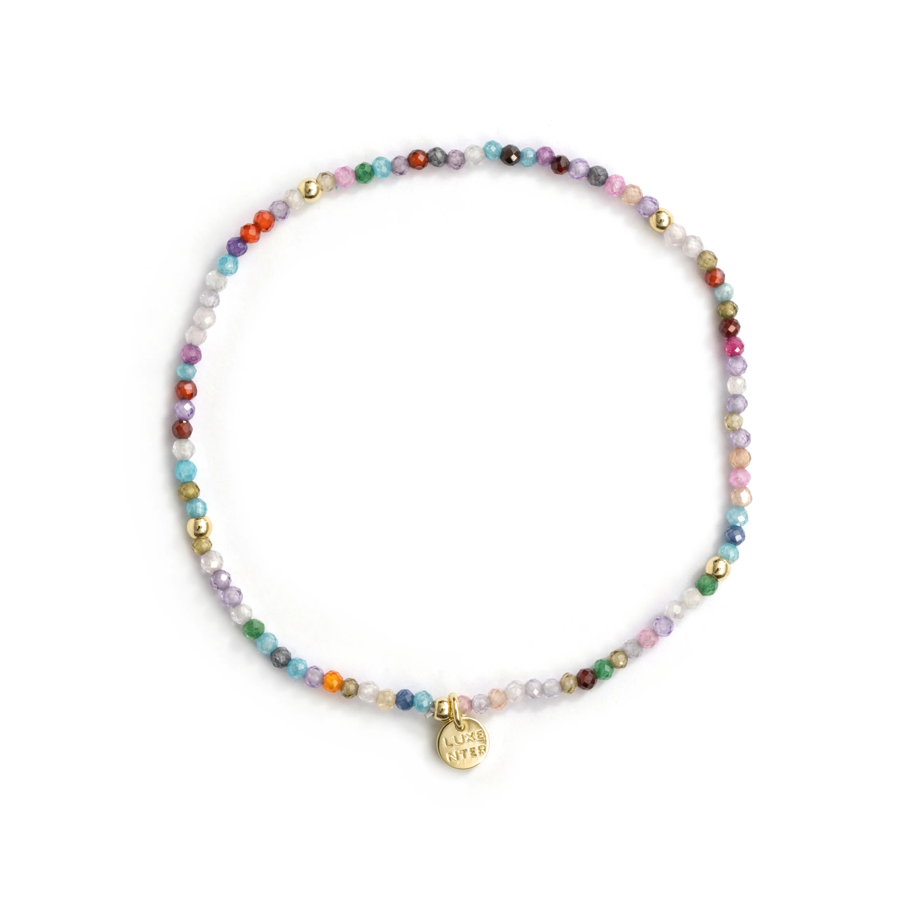 Pulsera de Aleación de Metal y Cristal Multicolor acabado en oro amarillo de 18k - Hilry - Image 3