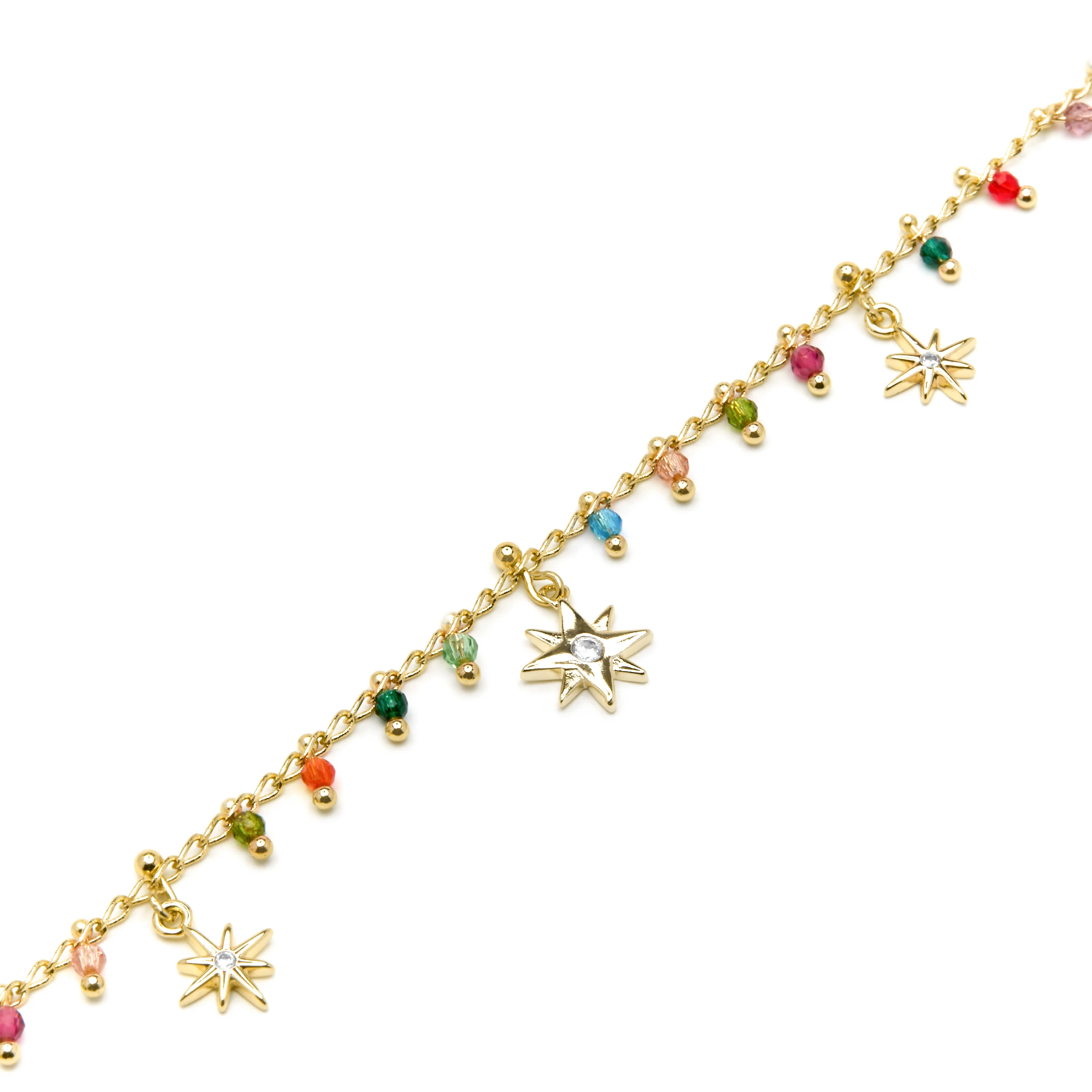 Pulsera de Plata de Ley 925 y Cristal Multicolor acabado oro amarillo de 18k - Huin - Image 5