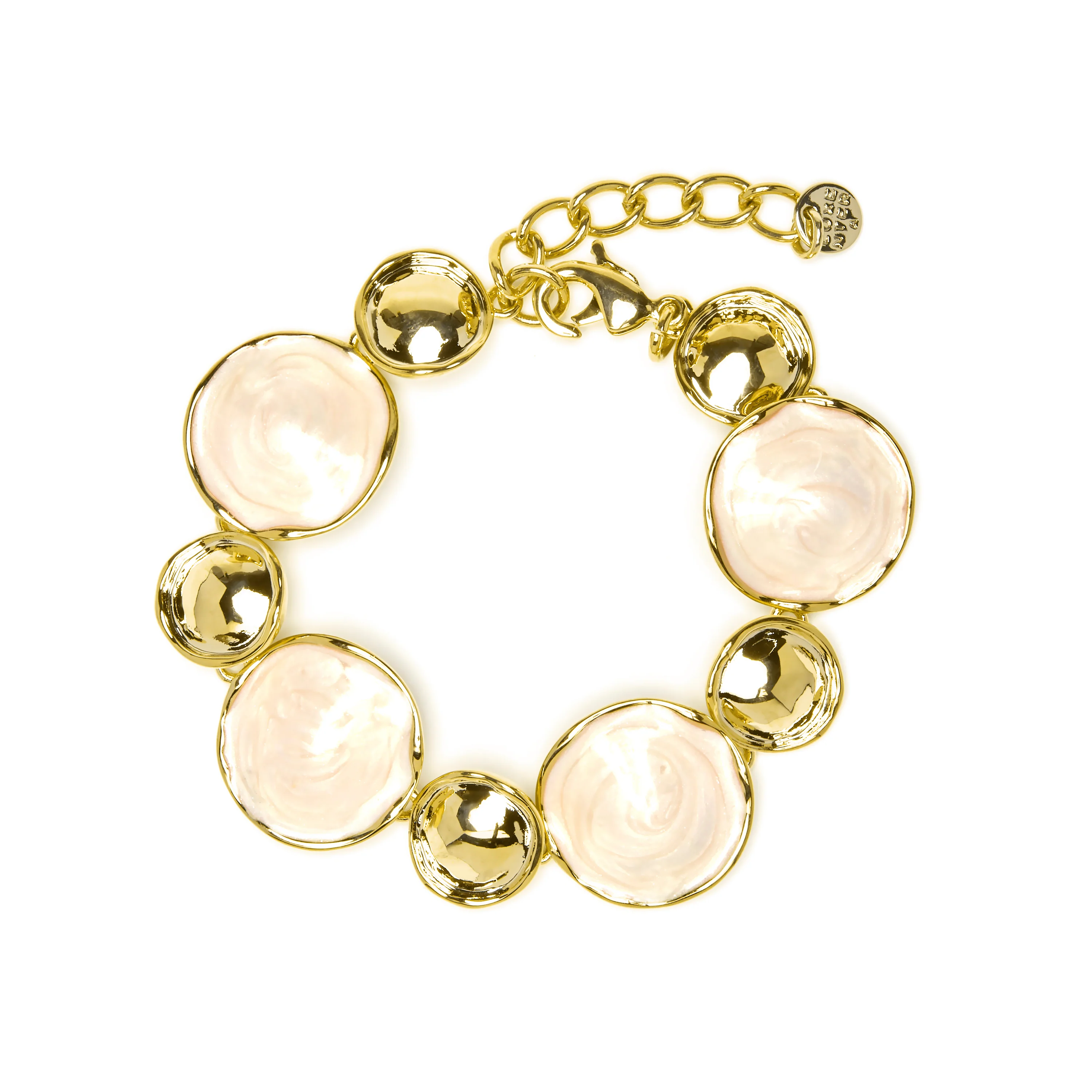Pulsera acabado oro amarillo de 18k y Lacado Blanco - Huldio - Image 3