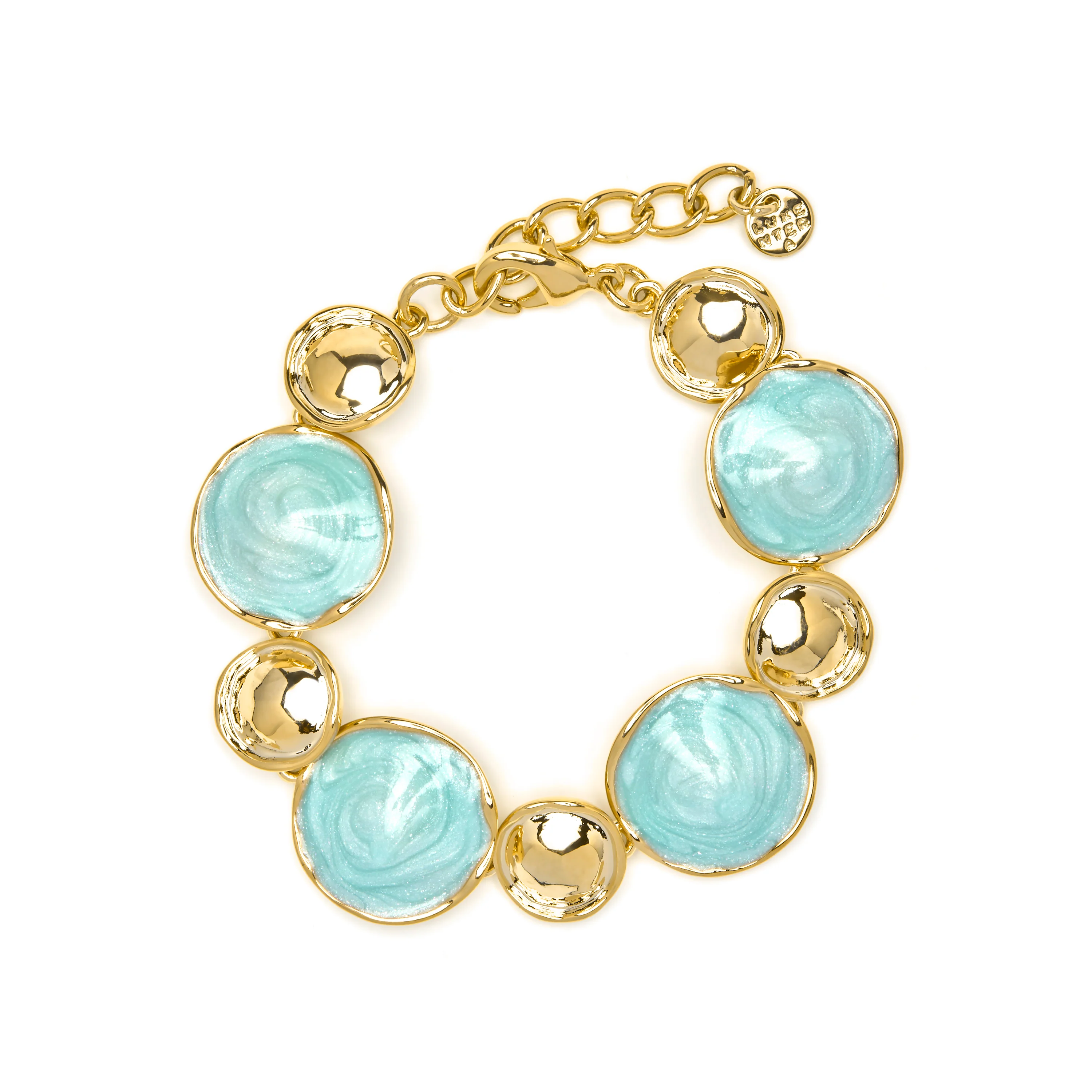 Pulsera Huldio de Lacado Azul acabado oro amarillo de 18k - Image 3