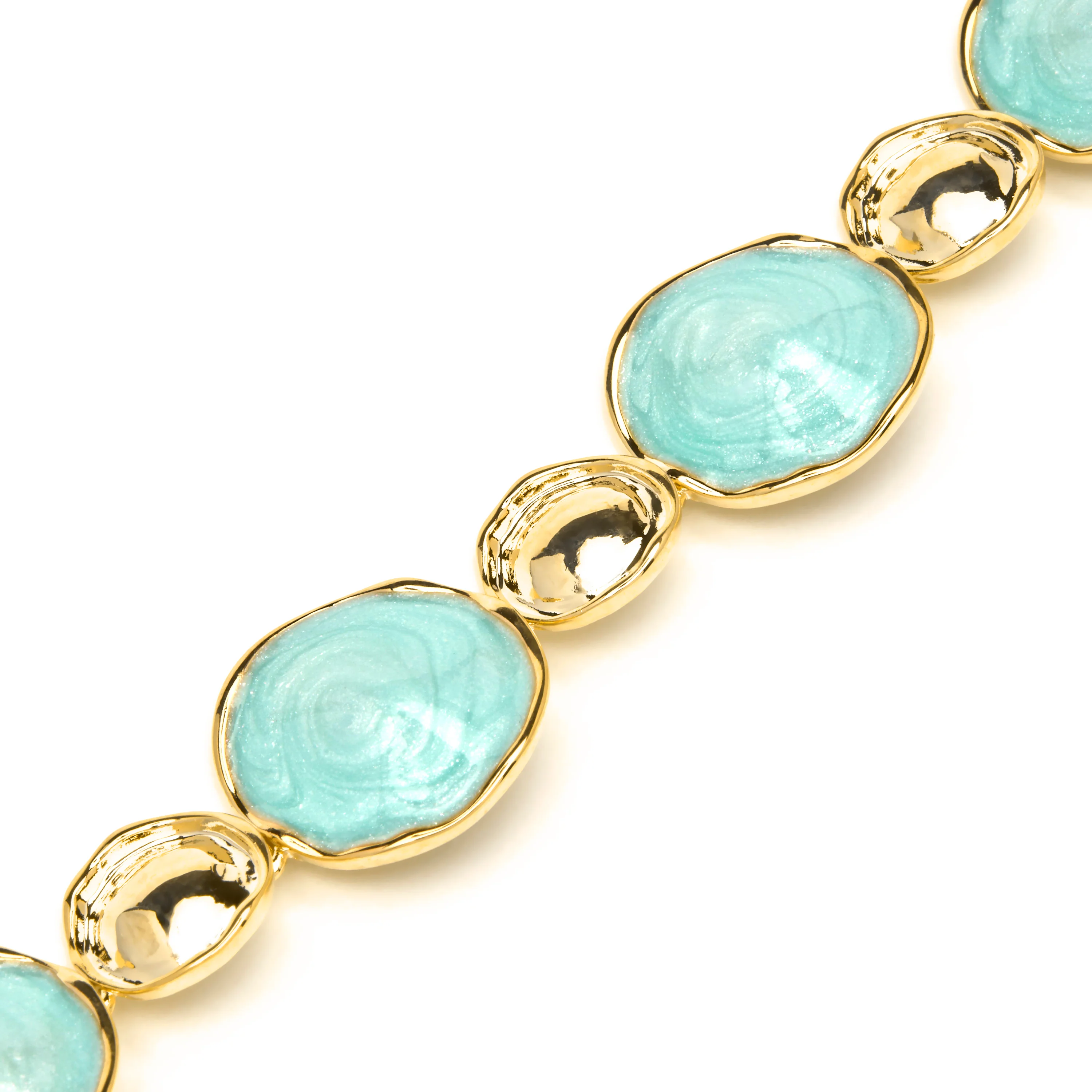 Pulsera Huldio de Lacado Azul acabado oro amarillo de 18k - Image 5