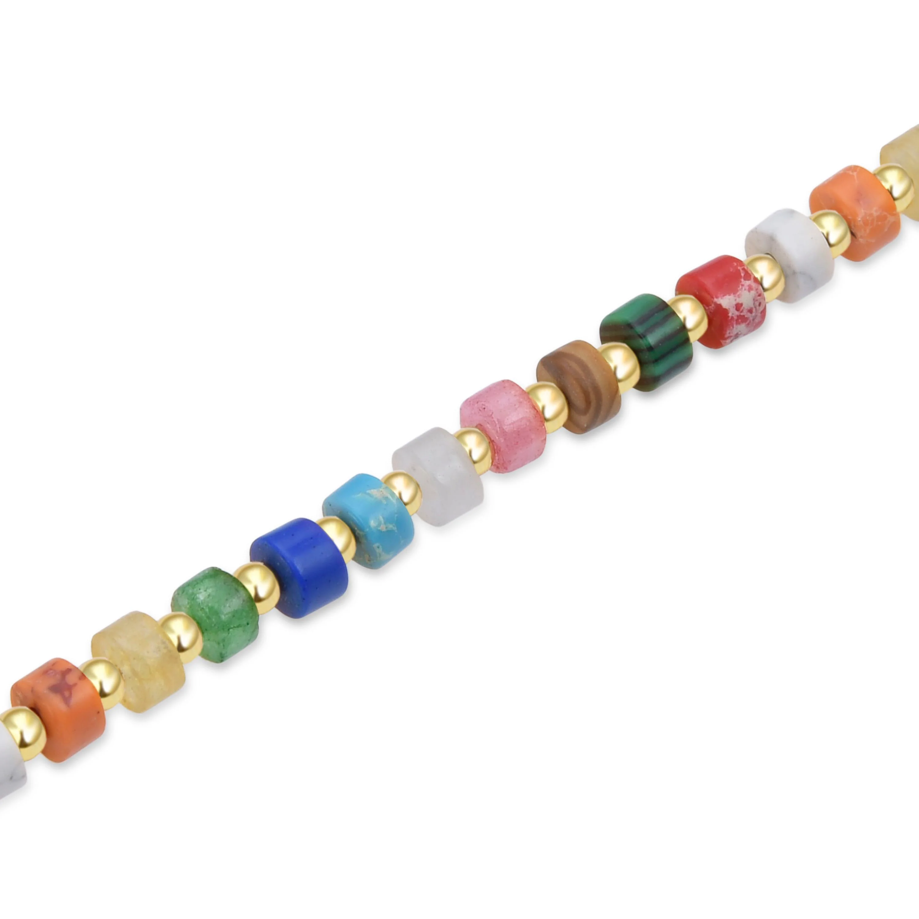 Pulsera de Plata de Ley 925 con Cristal Multicolor acabada en oro amarillo 18K - Ihun - Image 4