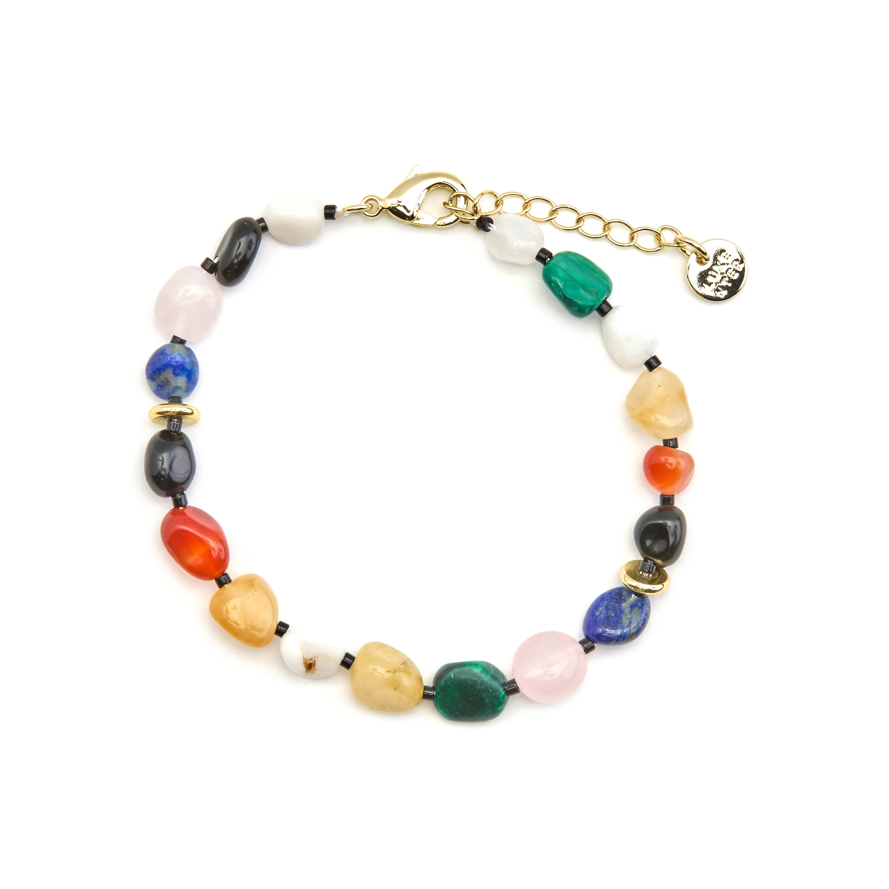 Pulsera con Multicolor Piedra Natural acabado oro 18k - Ilisen - Image 3