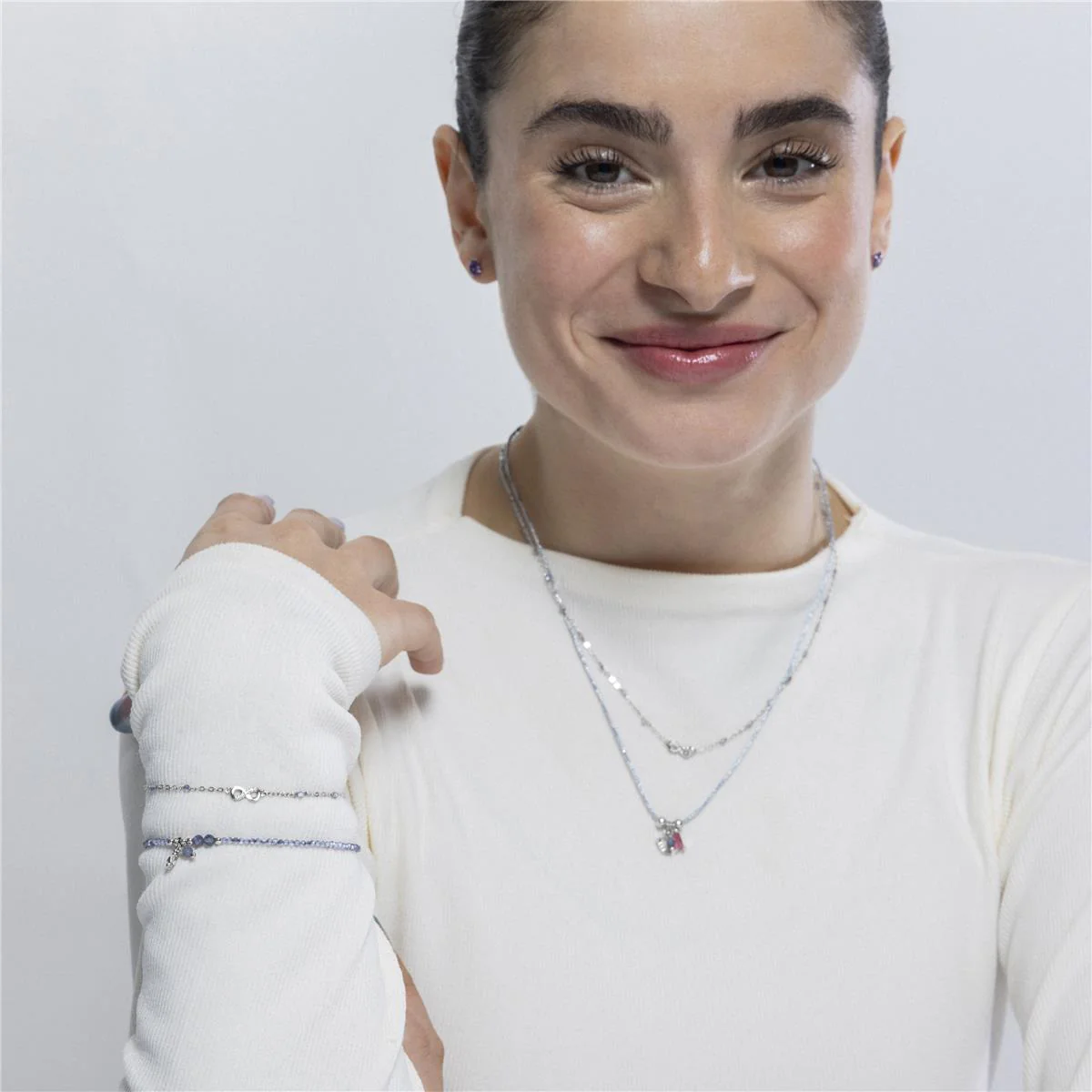 Pulsera Infinity Plata de Ley 925 - Infinity AZUL - Image 2