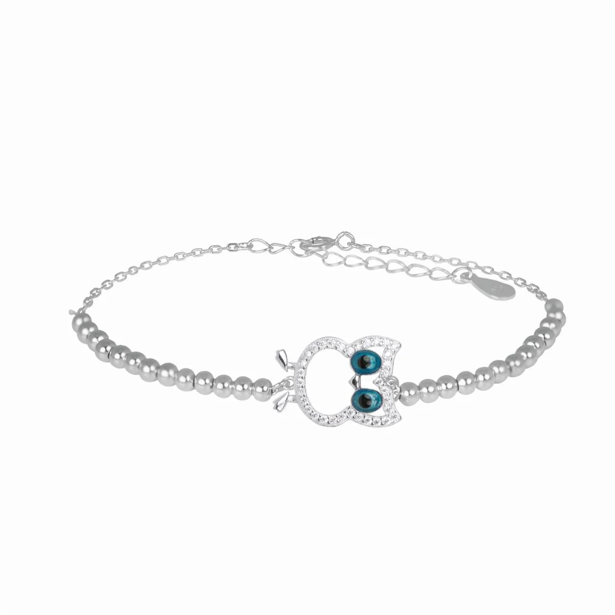Pulsera Inteligencia Plata De Ley 925 - Inteligencia BLANCO