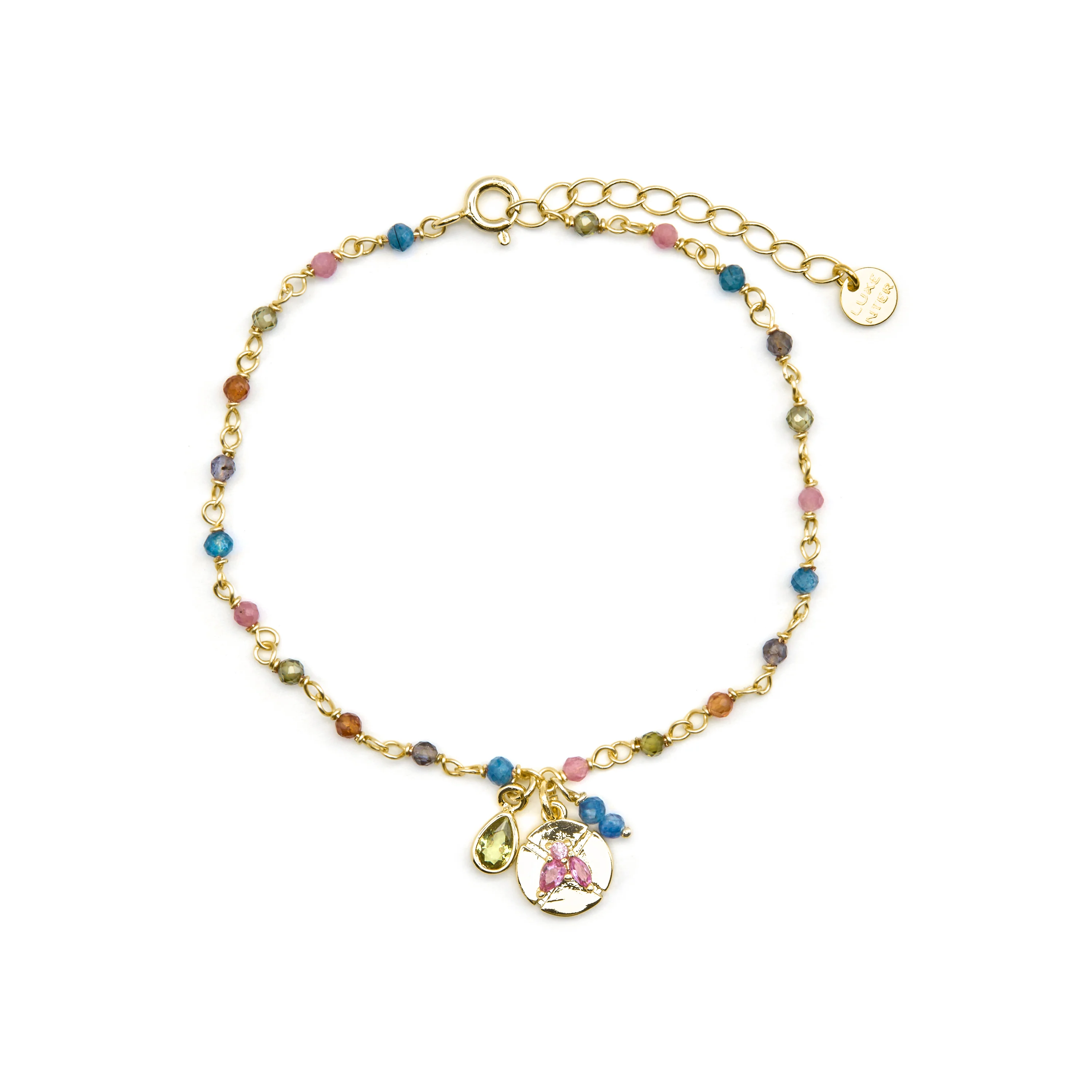 Pulsera de Plata de Ley 925 y Circonita Multicolor acabado oro 18k - Iorz - Image 3