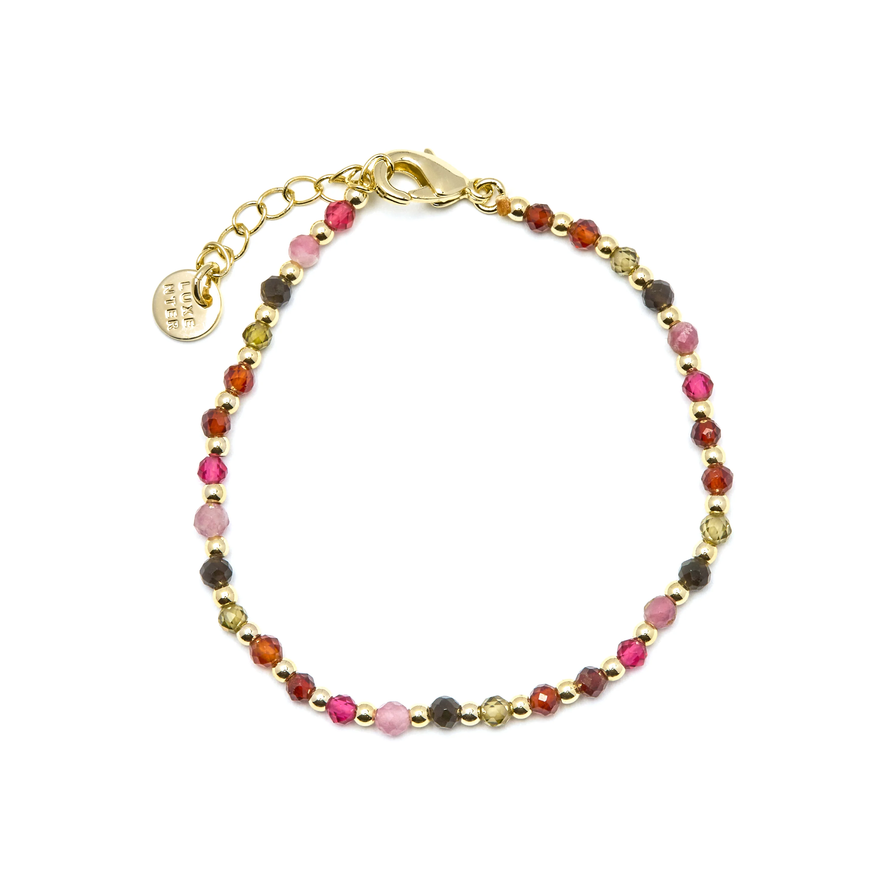 Pulsera de Cristal Multicolor acabada en oro amarillo 18K - Irfoa - Image 3