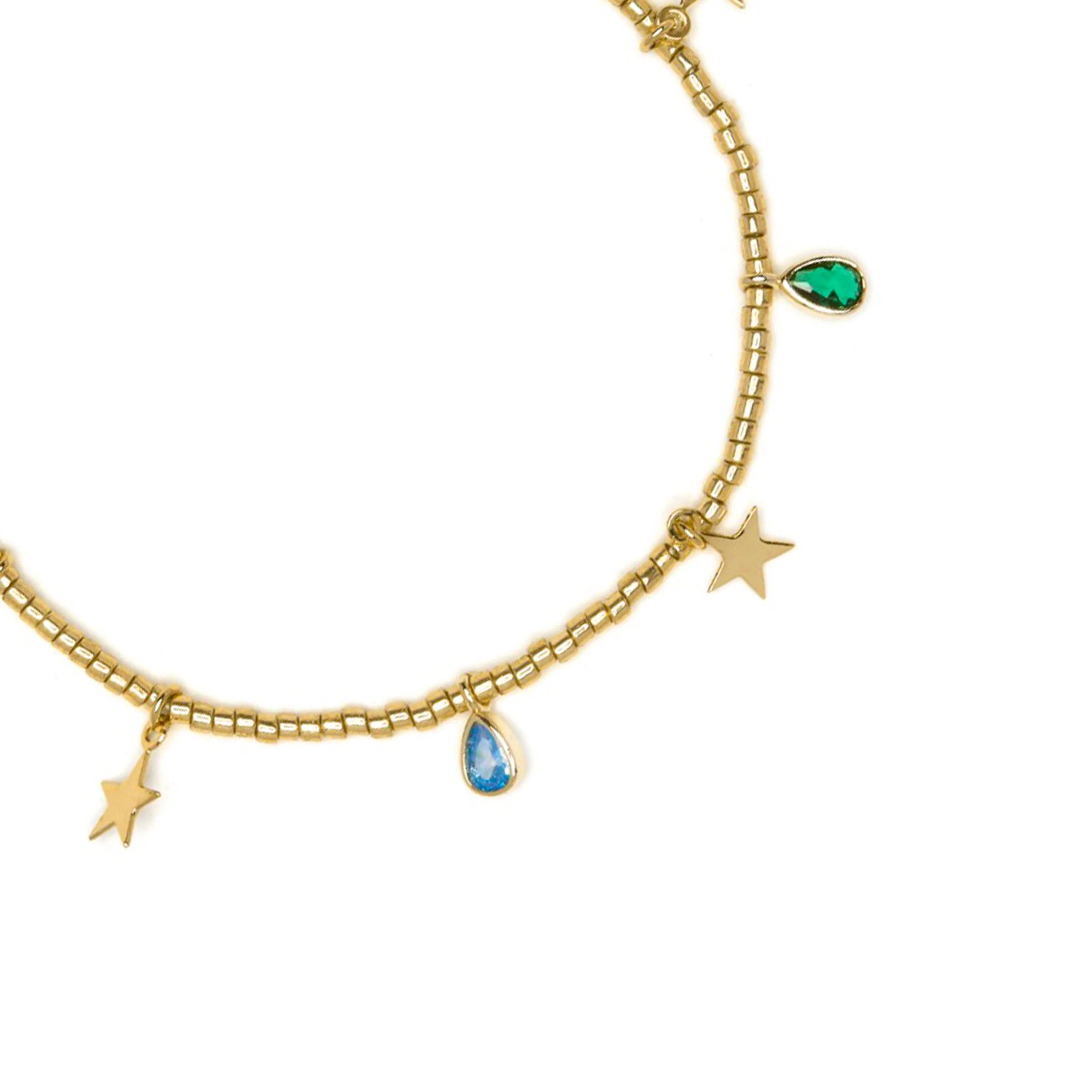 Pulsera de Plata de Ley 925 y Circonita Multicolor acabado en oro amarillo 18k - Itza - Image 5