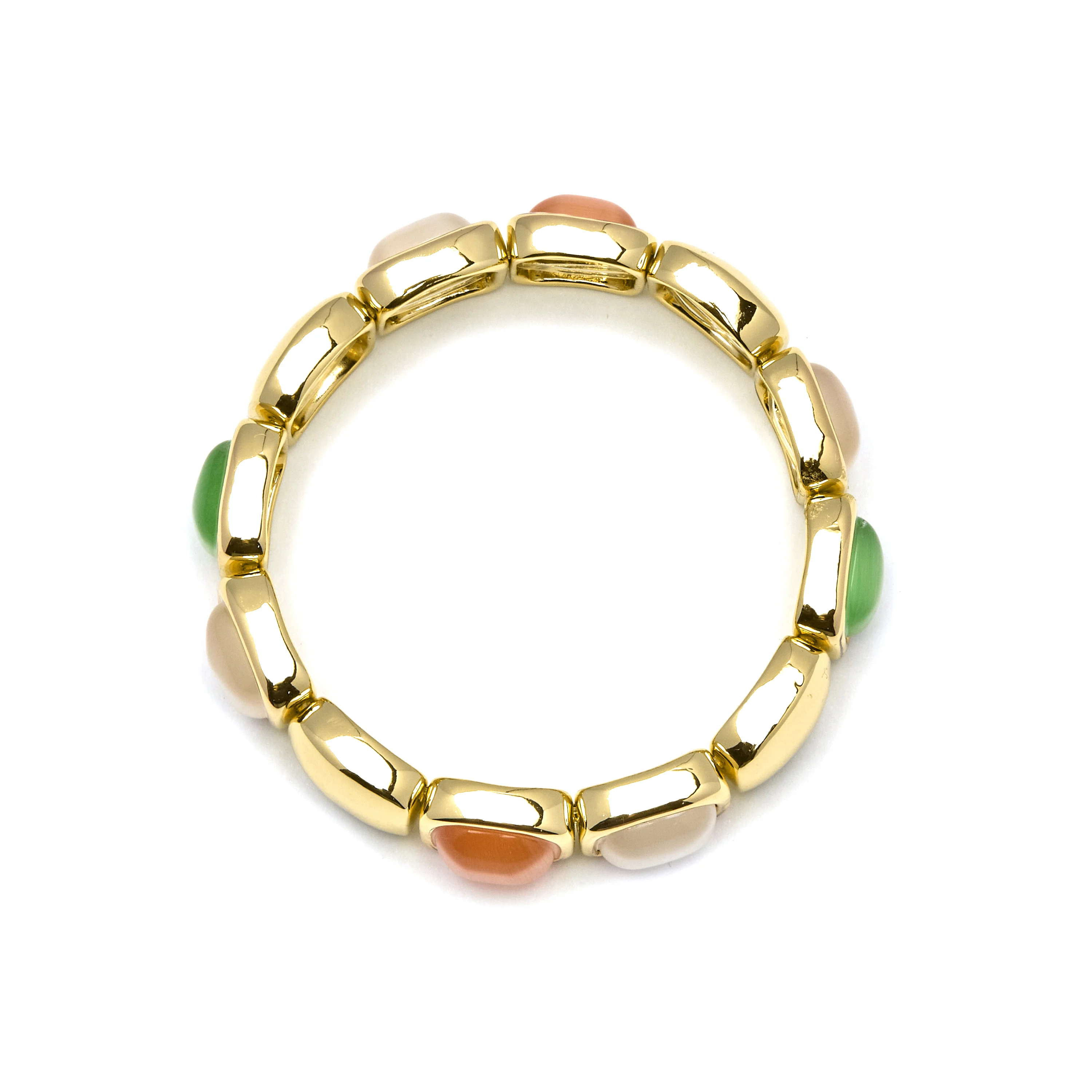 Pulsera con Ojo de Gato Multicolor acabado oro 18k - Jajim - Image 3