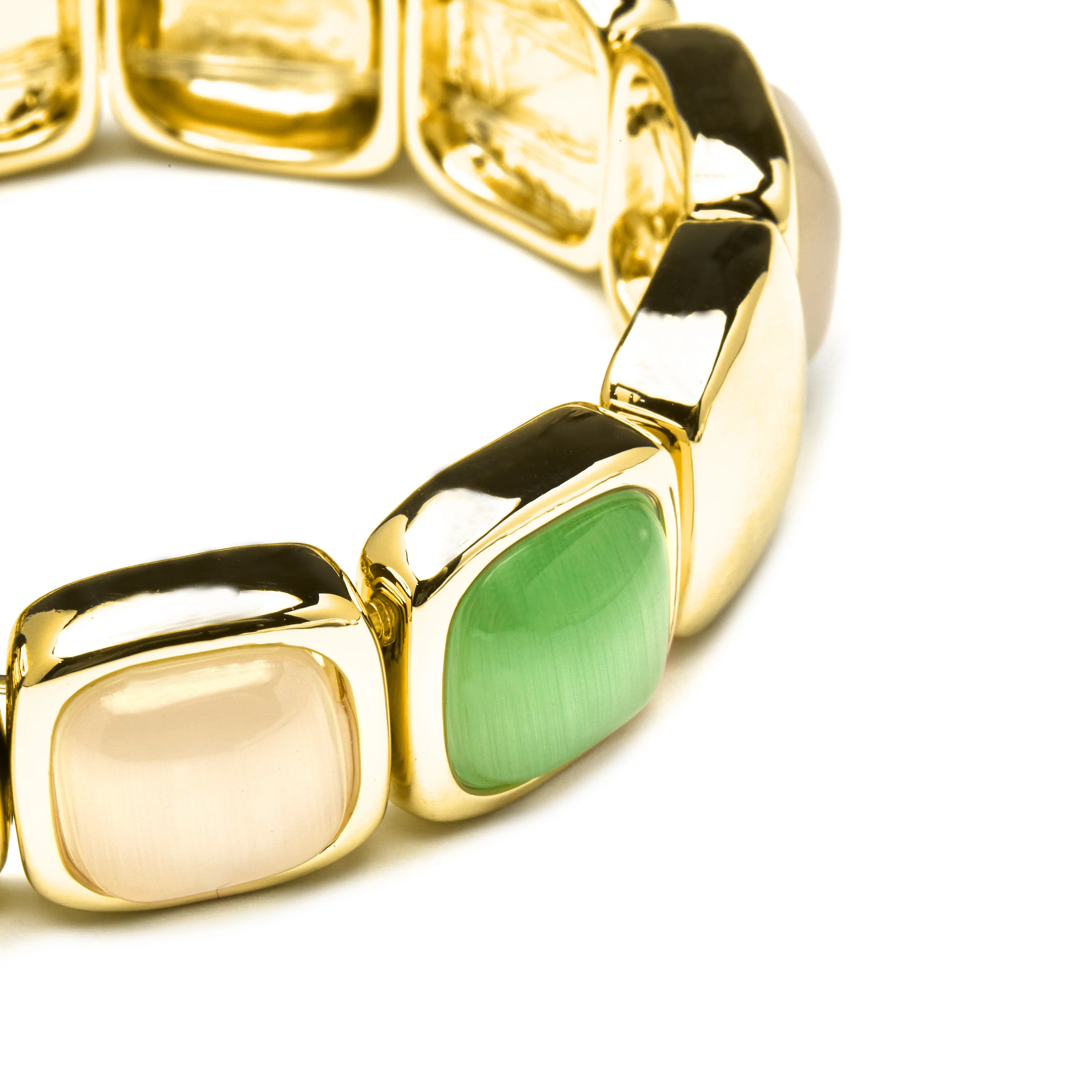 Pulsera con Ojo de Gato Multicolor acabado oro 18k - Jajim - Image 5