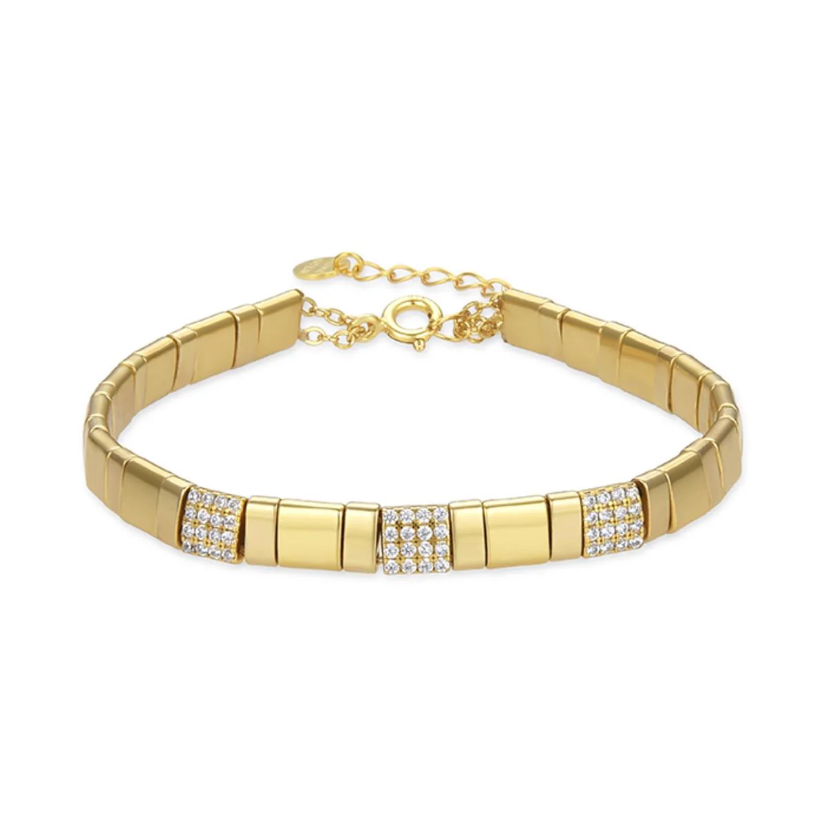 Pulsera Jussa Hematite y Baño de Oro amarillo - Jussa AMARILLO