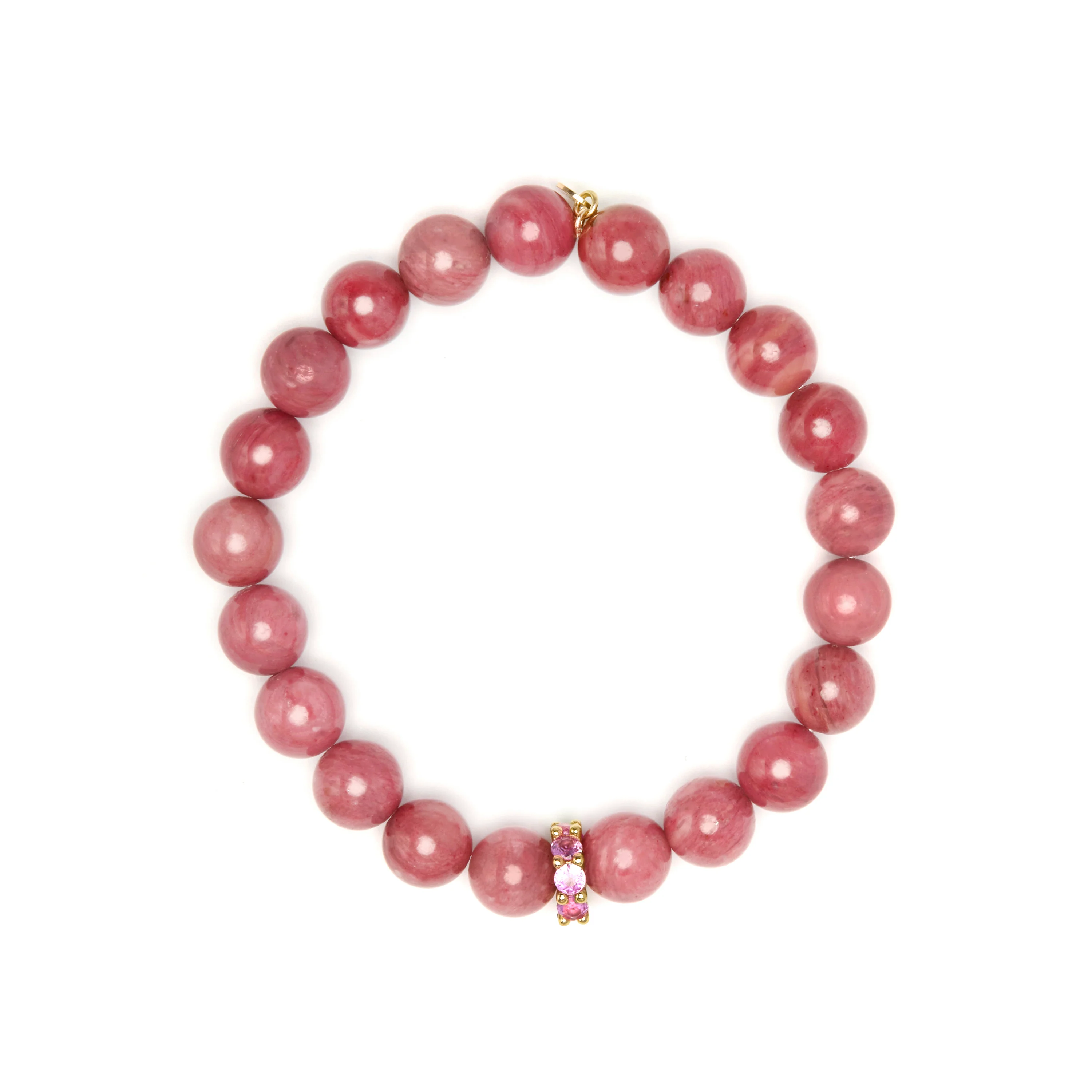 Pulsera de Plata de Ley 925 y Rodocrosita acabado en oro amarillo 18k - Kamida - Image 3