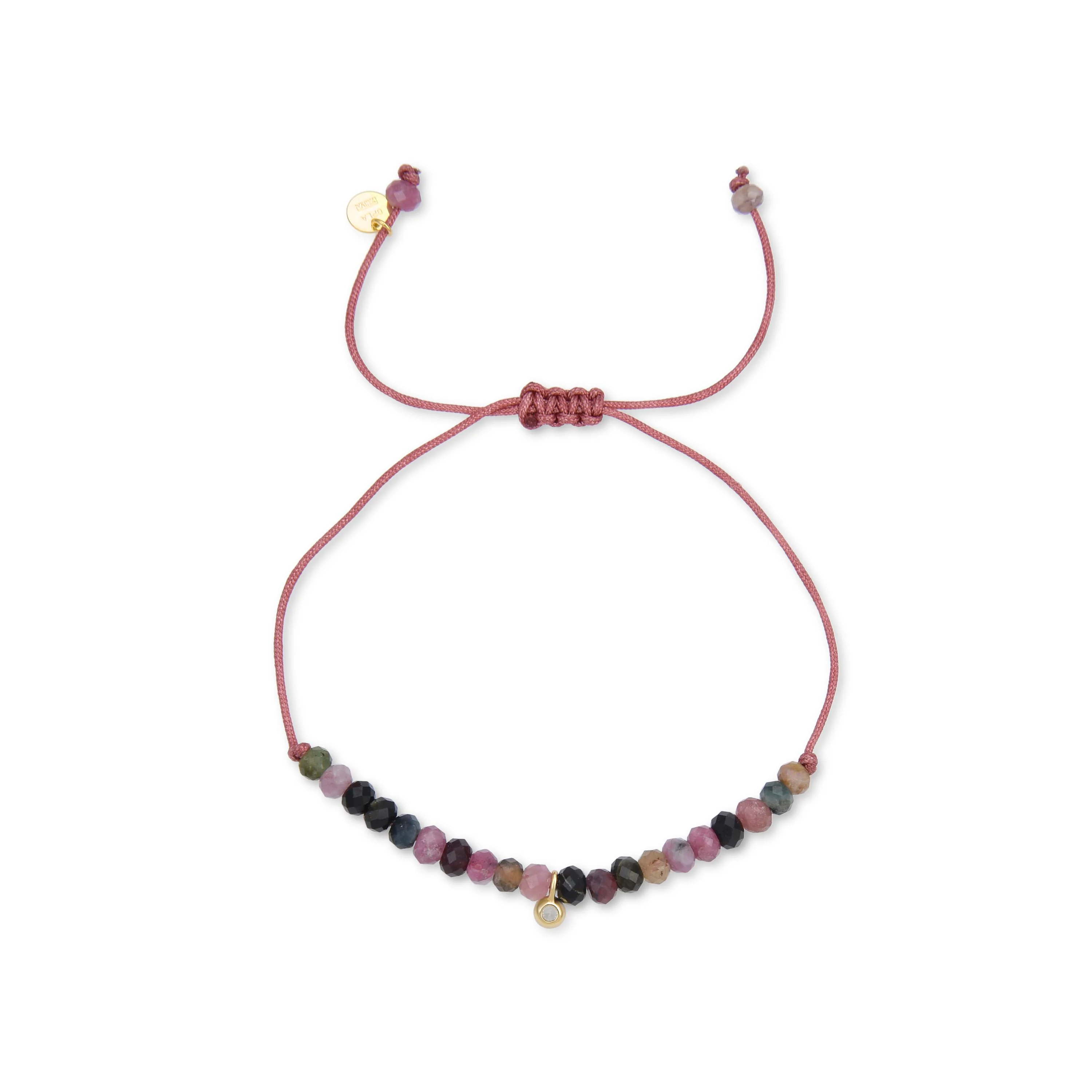 Pulsera de Plata de Ley 925 con Cristal Multicolor acabada en oro amarillo 18K - Kasai - Image 3