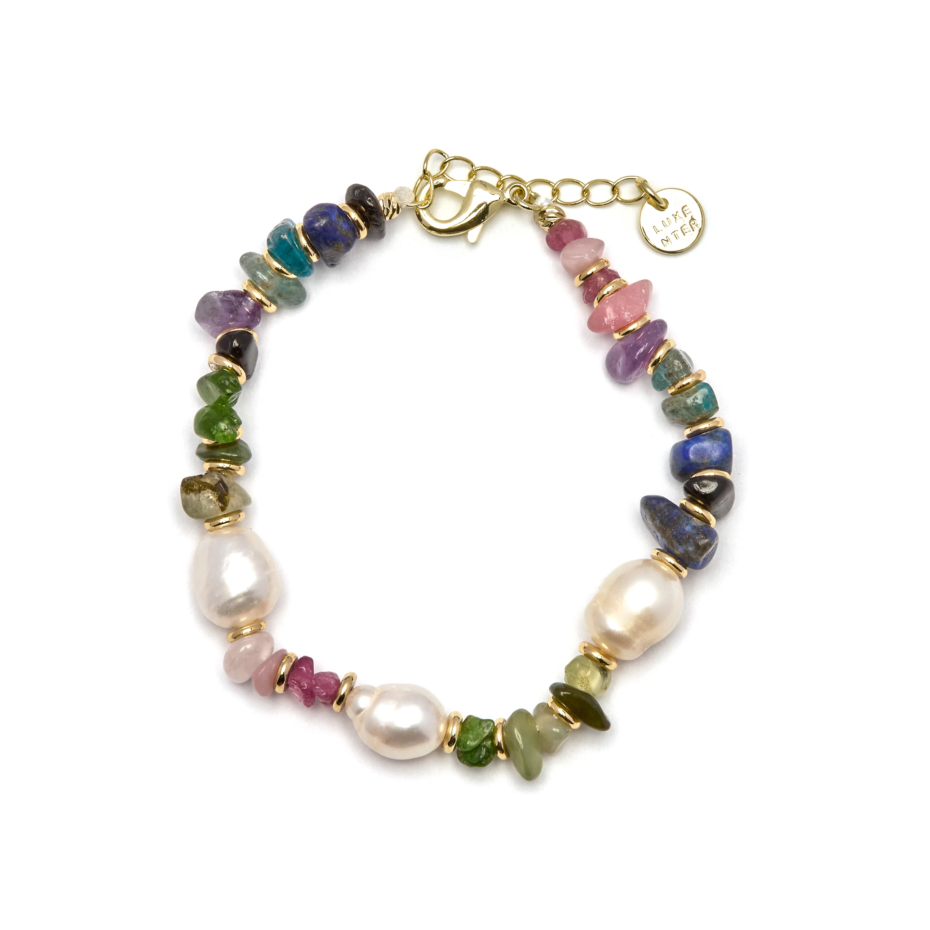 Pulsera de Multicolor Piedra Natural acabada en oro amarillo 18K - Kasyo - Image 3