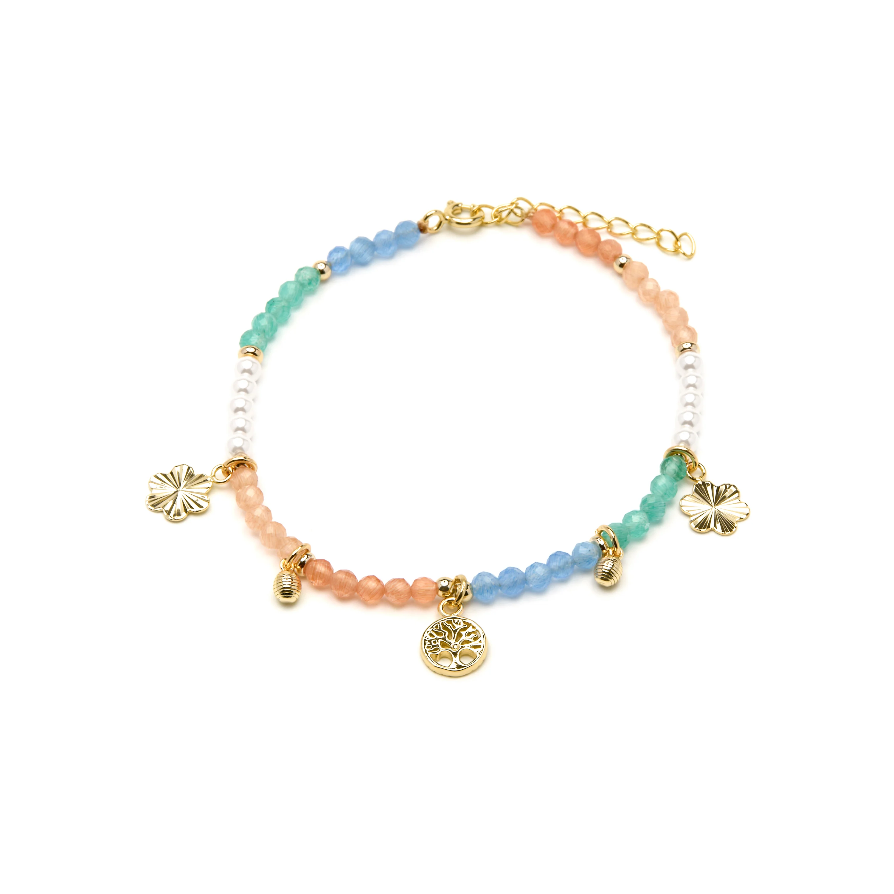 Pulsera de Plata de Ley 925 y Cristal Multicolor acabado oro amarillo de 18k - Kedril - Image 3