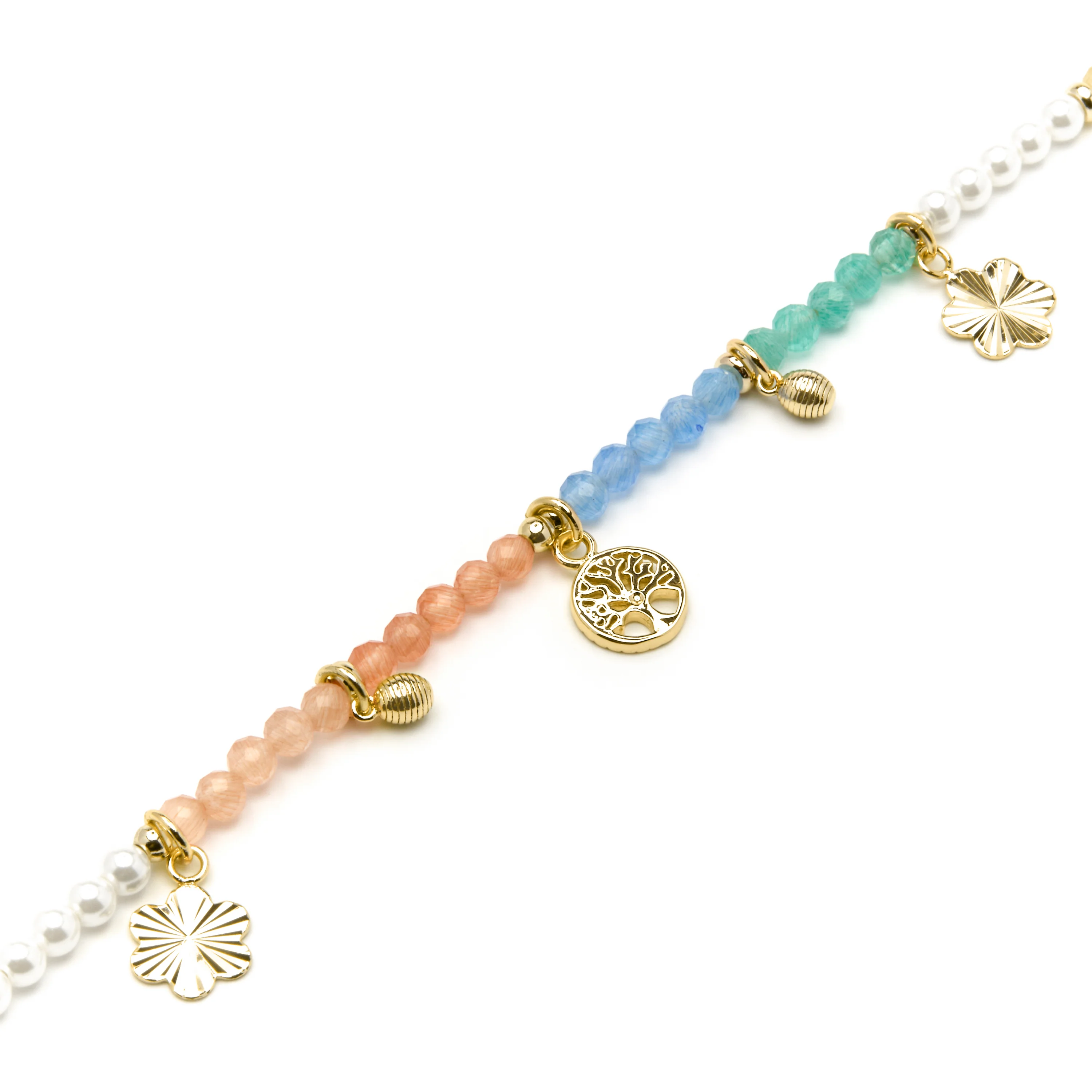 Pulsera de Plata de Ley 925 y Cristal Multicolor acabado oro amarillo de 18k - Kedril - Image 5