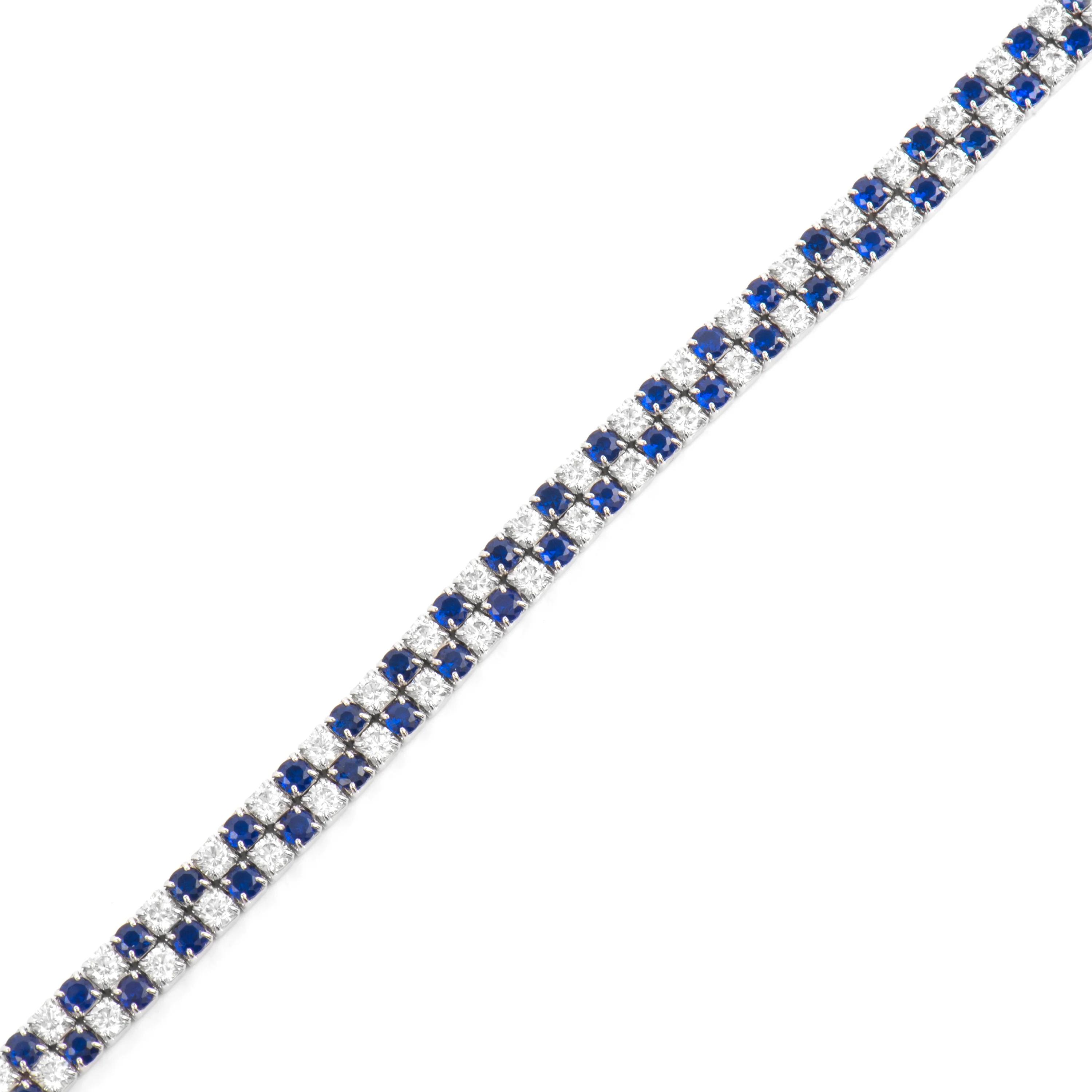 Pulsera de Plata de Ley 925 y Circonita Záfiro acabado en rodio - Kheko - Image 5