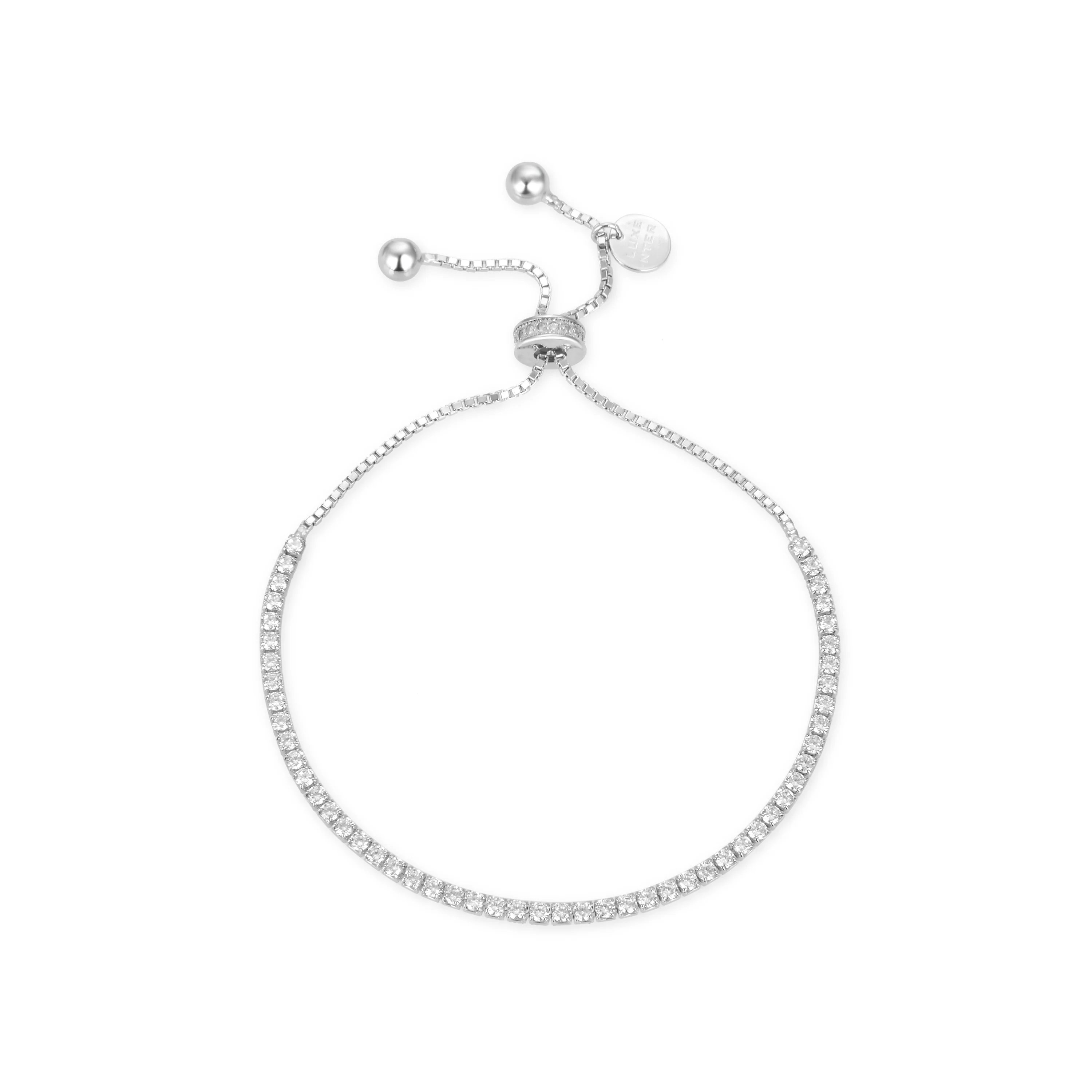 Pulsera de Plata de Ley 925 con Circonita Brillante acabada en rodio - Kileh - Image 3