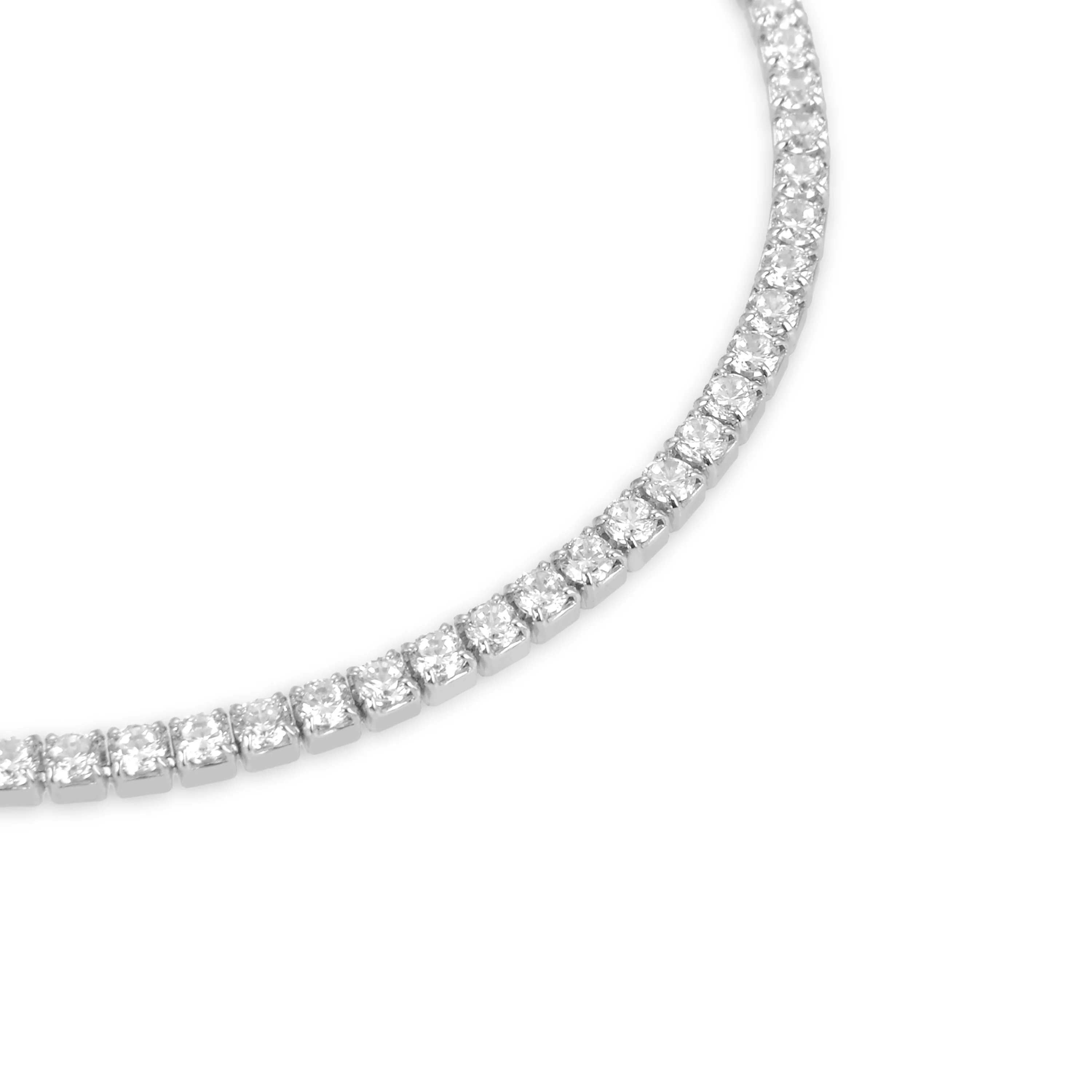 Pulsera de Plata de Ley 925 con Circonita Brillante acabada en rodio - Kileh - Image 5