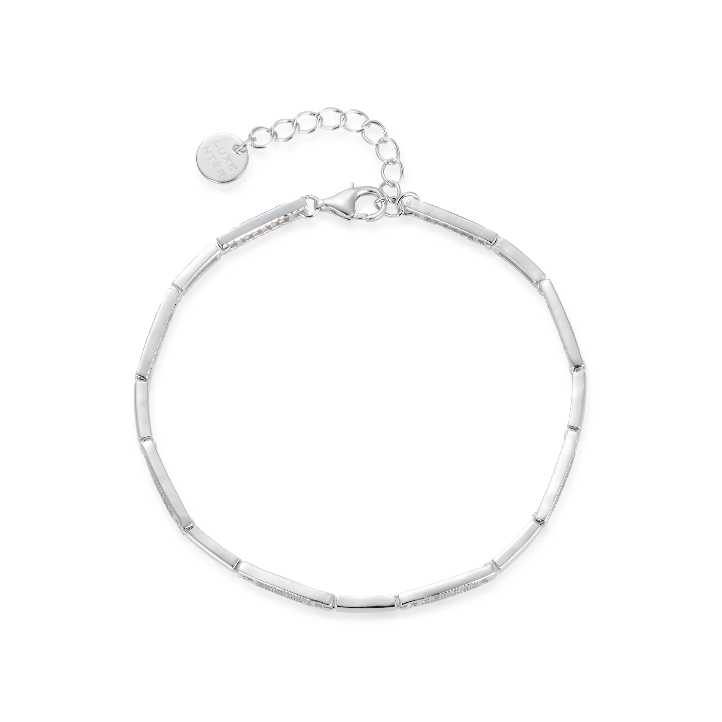 Pulsera de Plata de Ley 925 con Circonita Brillante acabada en rodio - Kinusi - Image 3