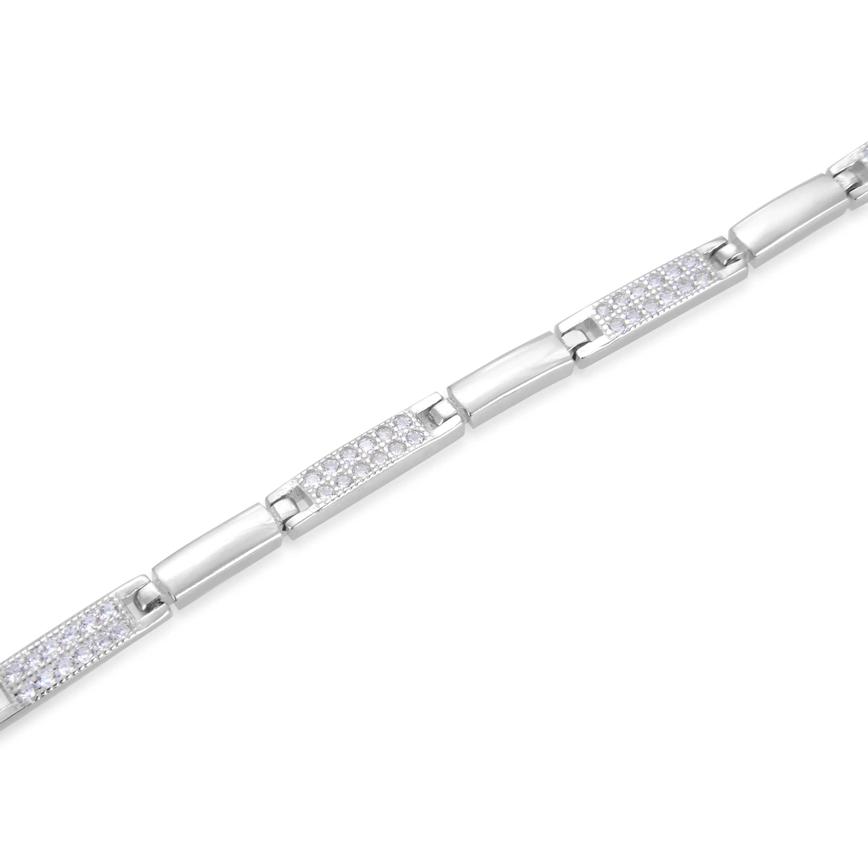 Pulsera de Plata de Ley 925 con Circonita Brillante acabada en rodio - Kinusi - Image 4
