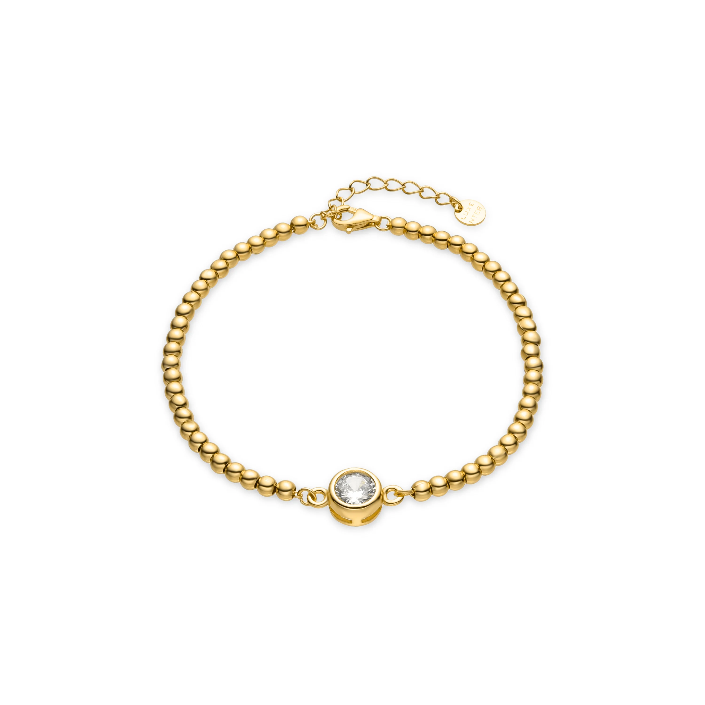 Pulsera de Plata de Ley 925 y Circonita Brillante acabada en oro amarillo 18K - Kired
