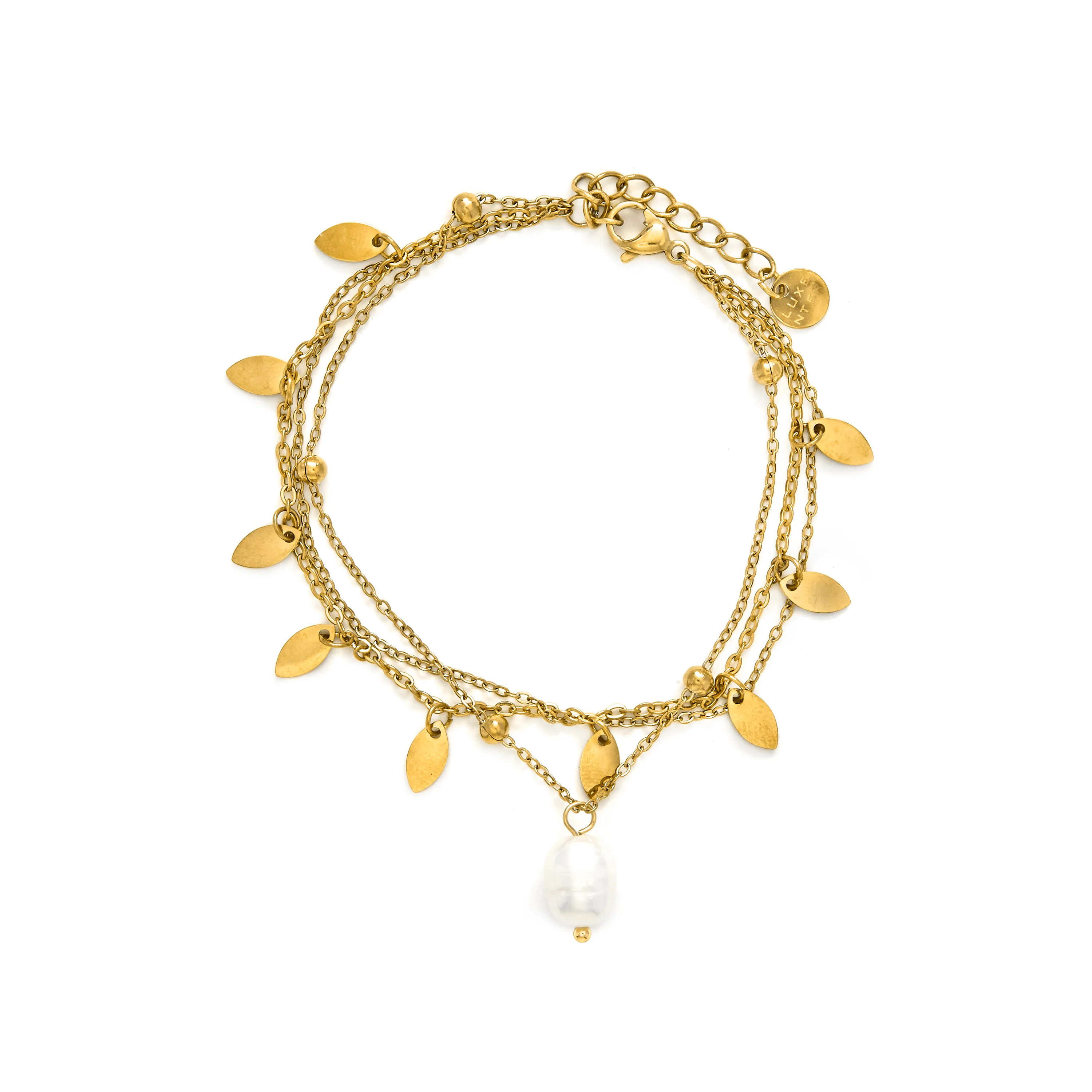 Pulsera de Perla Blanca acabado en oro amarillo 18k - Kixo - Image 3