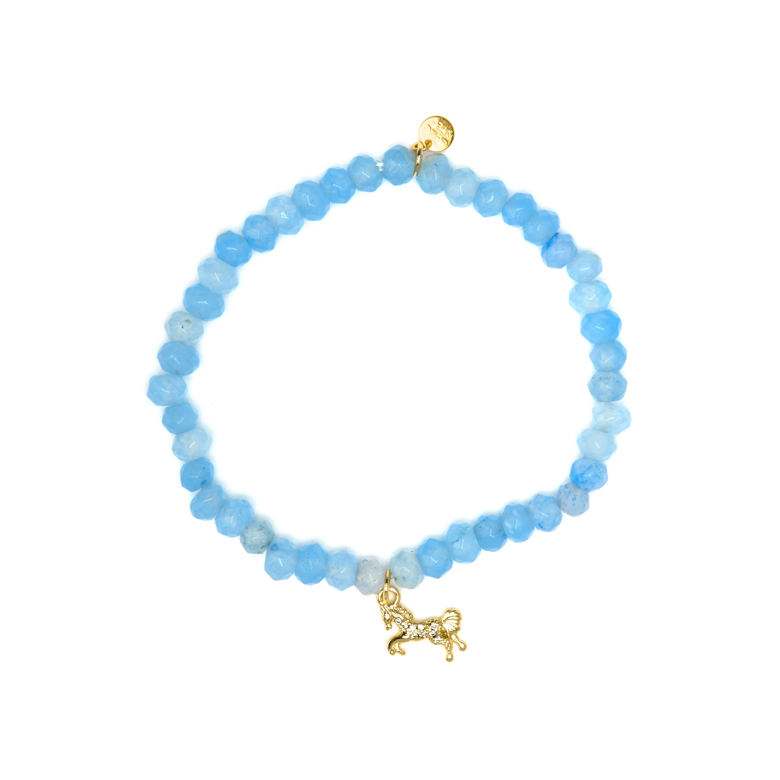 Pulsera de Plata de Ley 925 y Jade Azul acabado en oro amarillo 18k - Korsa - Image 3