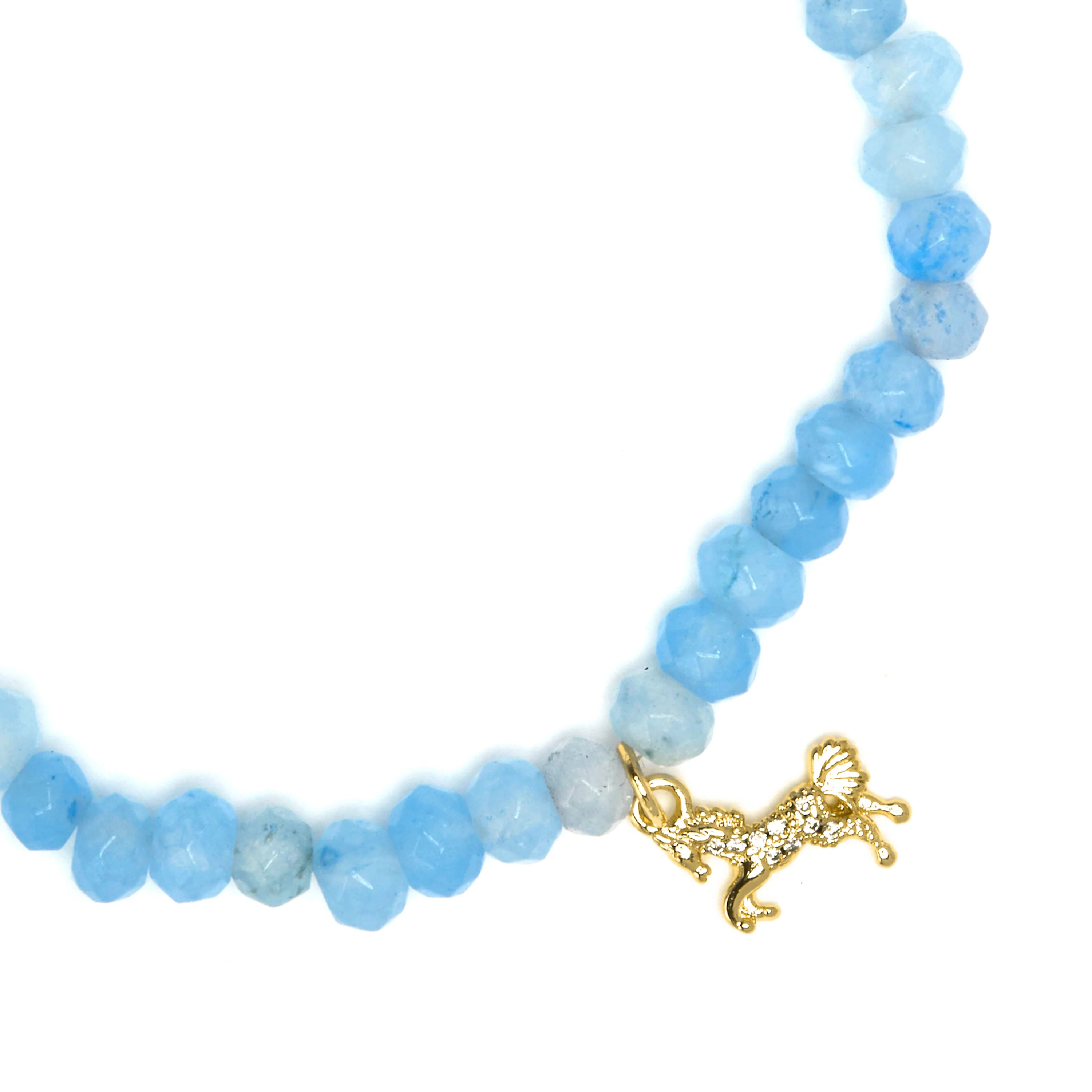 Pulsera de Plata de Ley 925 y Jade Azul acabado en oro amarillo 18k - Korsa - Image 4