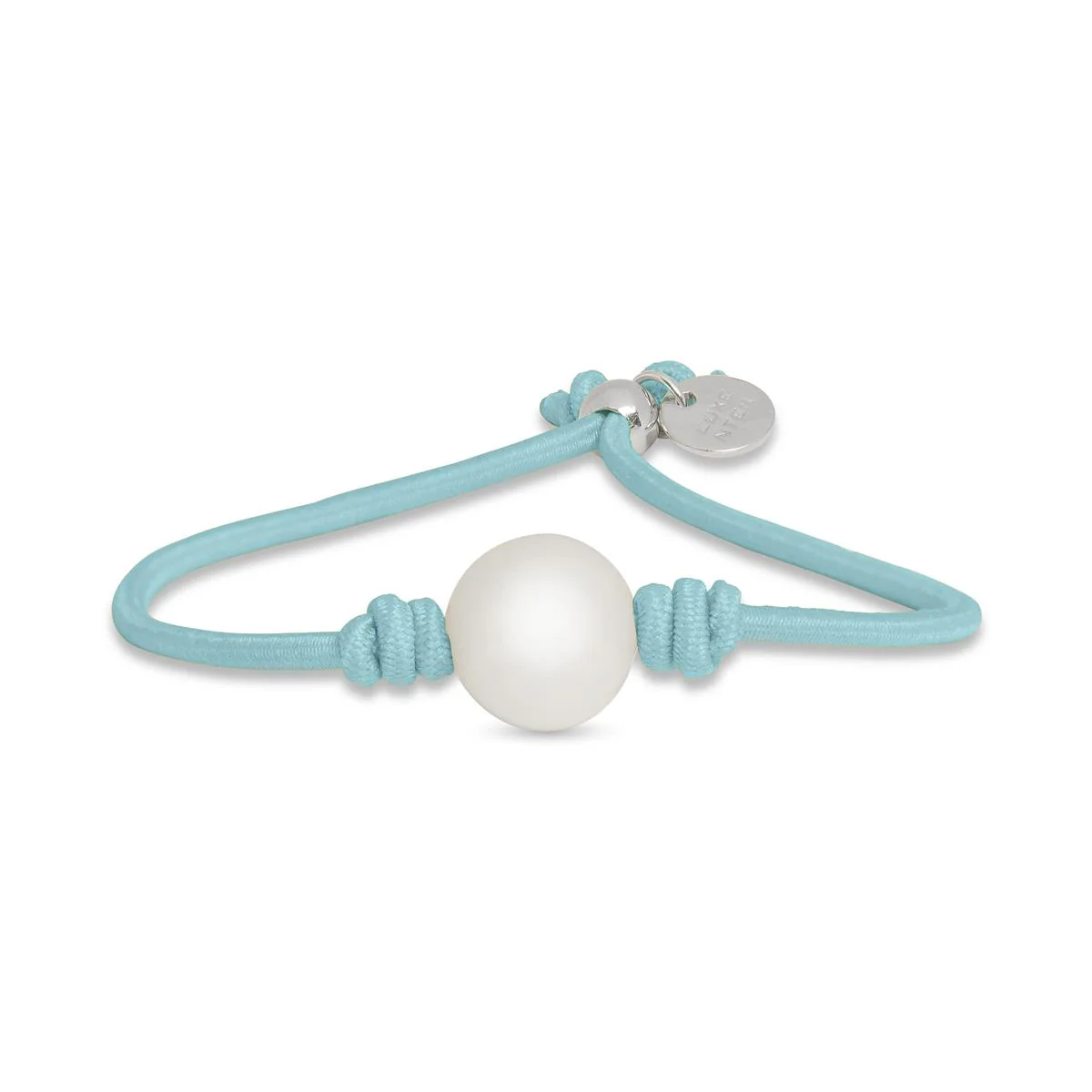 Pulsera Lasa perla y algodón azul claro - Lasa AZUL